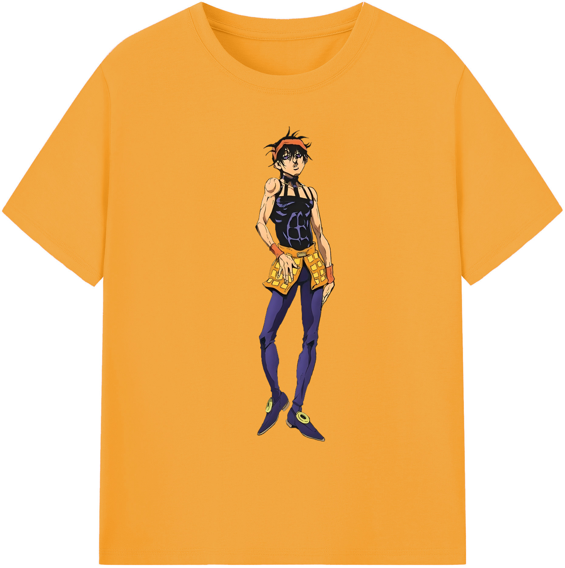 （画像用） ジョジョの奇妙な冒険 ナランチャ?ギルガ JoJo's Bizarre Adventure Narancia Ghirga 綿100％ メンズ半袖Tシャツ｜肌触りやわらか＆通気性