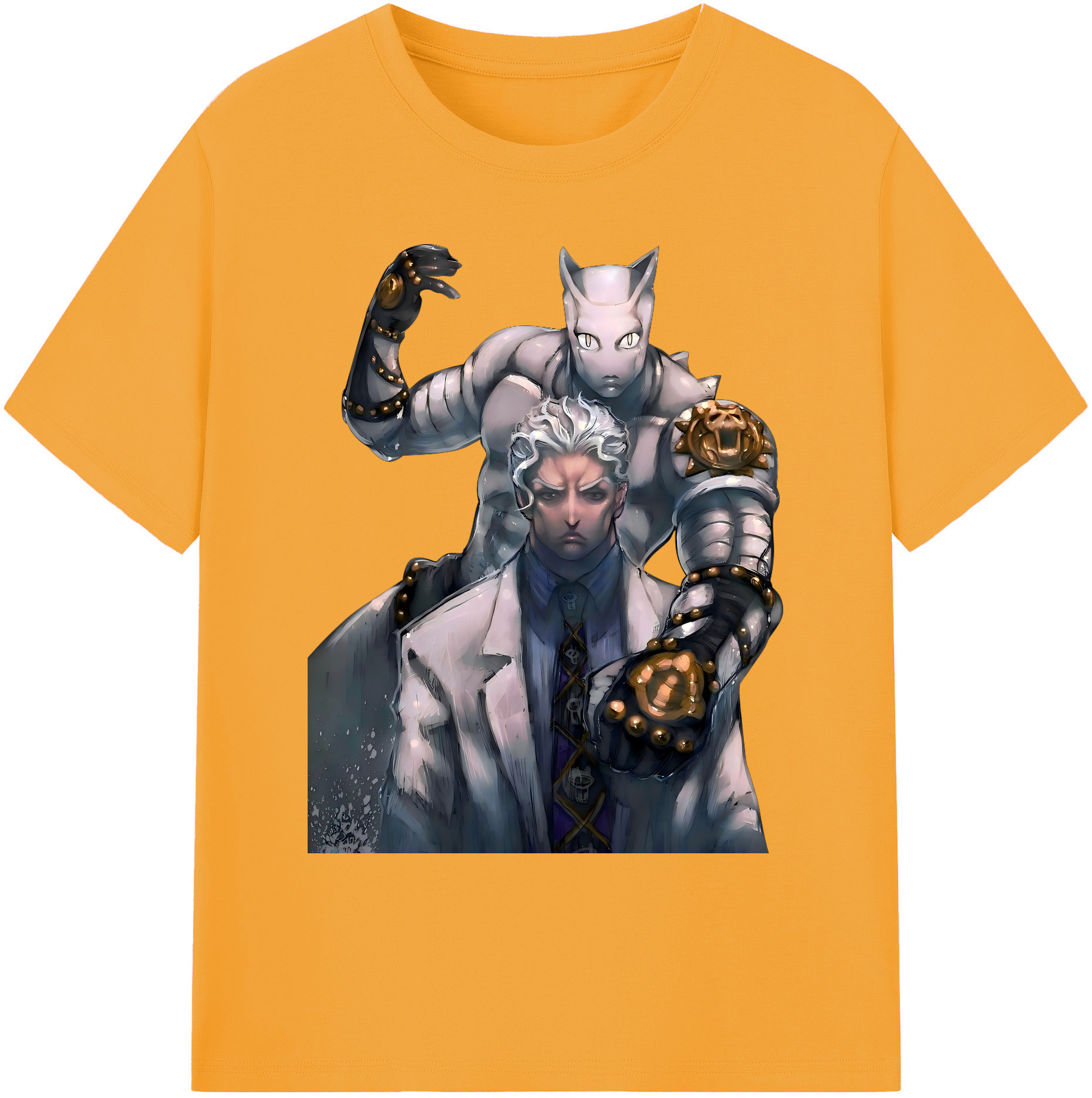 （画像用） ジョジョの奇妙な冒険 きら よしかげ JoJo's Bizarre Adventure Kira Yoshikage 綿100％ メンズ半袖Tシャツ｜肌触りやわらか＆通気性