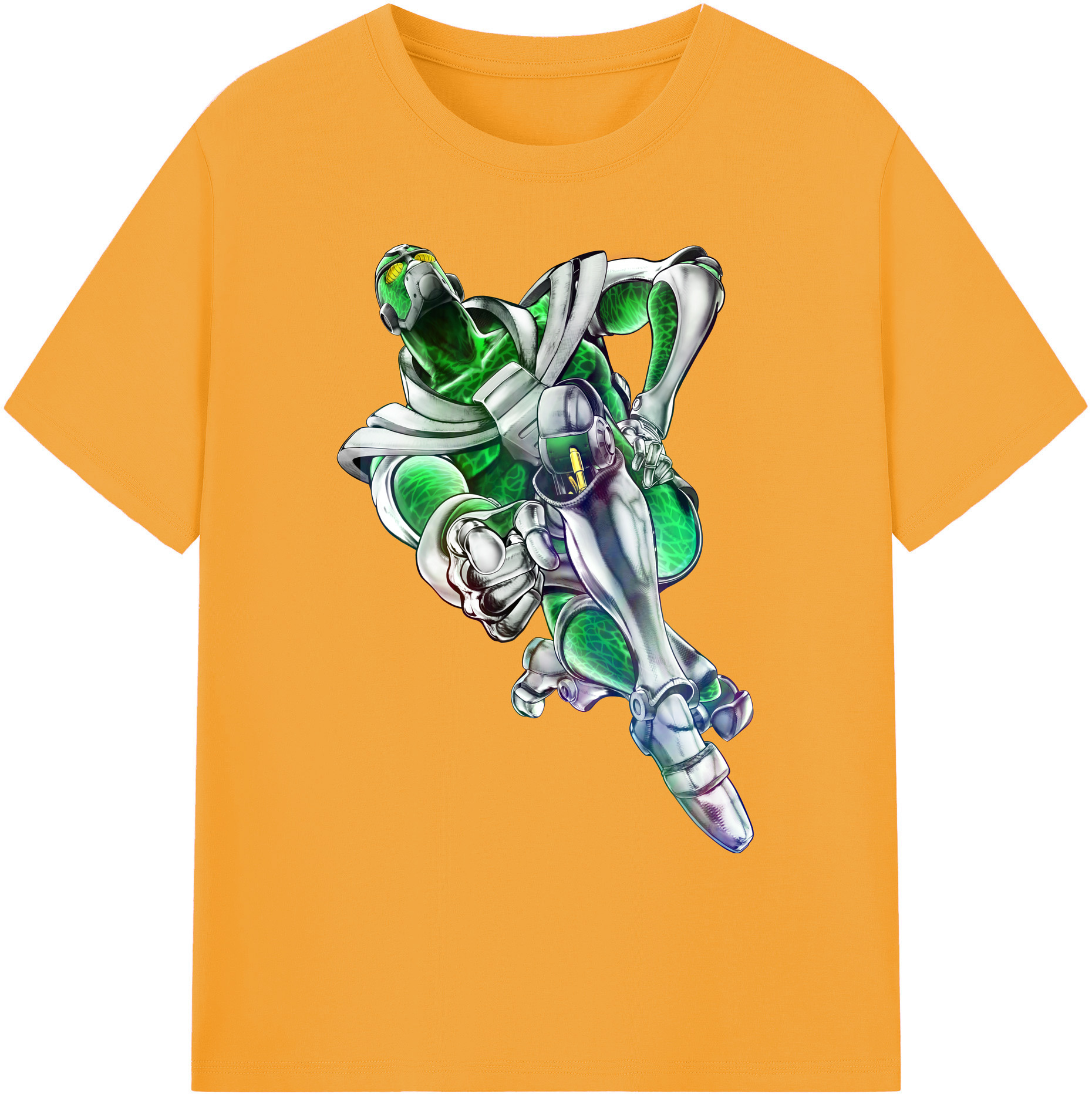 （画像用） ジョジョの奇妙な冒険 花京院 典明（かきょういん のりあき） JoJo's Bizarre Adventure Kakyoin Noriaki 綿100％ メンズ半袖Tシャツ｜肌触りやわらか＆通気性