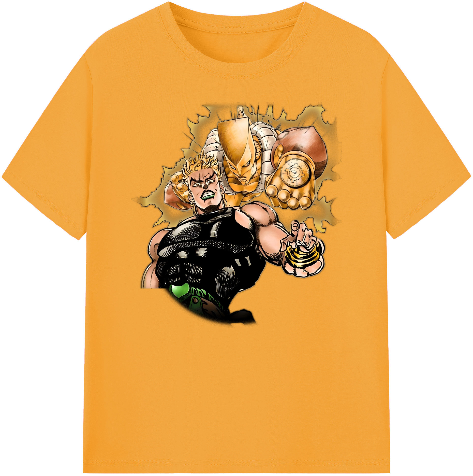 （画像用） ジョジョの奇妙な冒険 ディオ?ブランドー JoJo's Bizarre Adventure Dio Brando 綿100％ メンズ半袖Tシャツ｜肌触りやわらか＆通気性