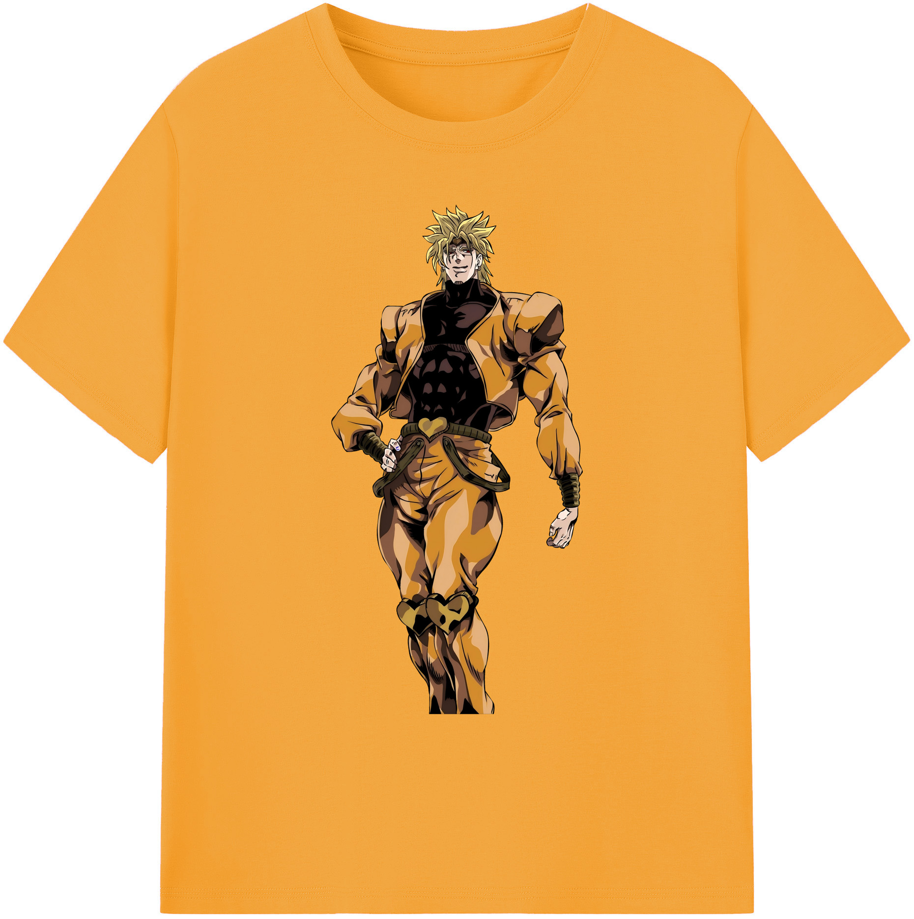 （画像用） ジョジョの奇妙な冒険 ディオ?ブランドー JoJo's Bizarre Adventure Dio Brando 綿100％ メンズ半袖Tシャツ｜肌触りやわらか＆通気性