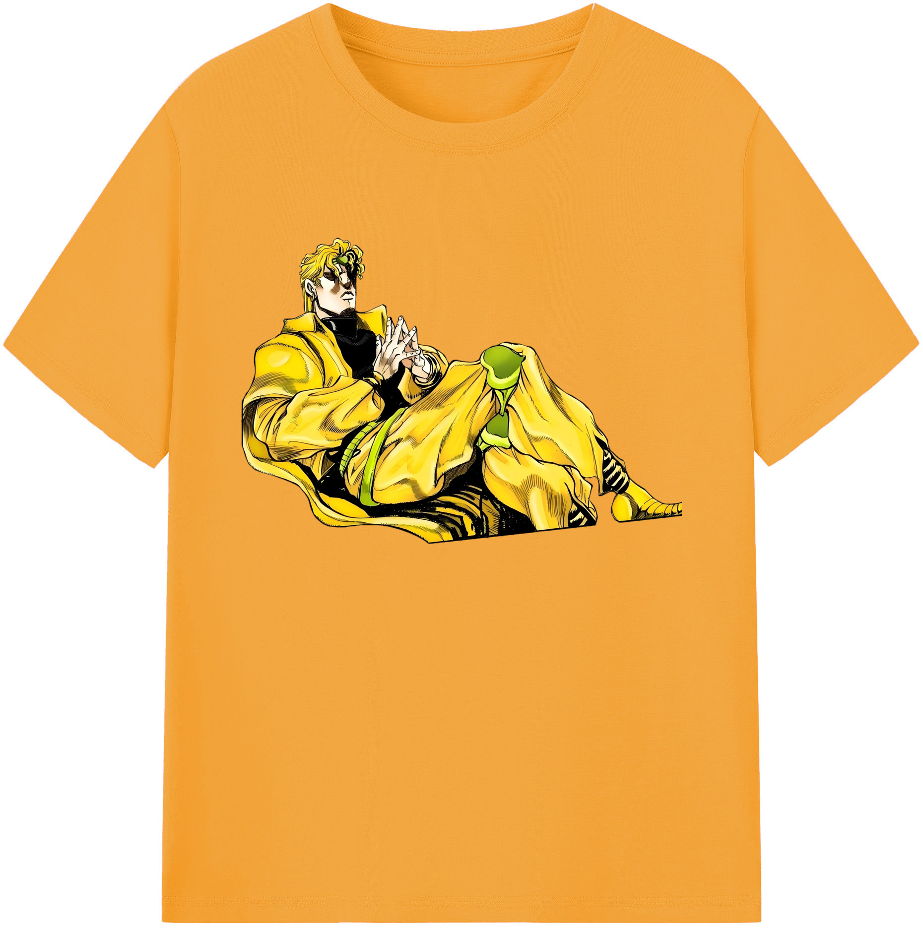 （画像用） ジョジョの奇妙な冒険 ディオ?ブランドー JoJo's Bizarre Adventure Dio Brando 綿100％ メンズ半袖Tシャツ｜肌触りやわらか＆通気性