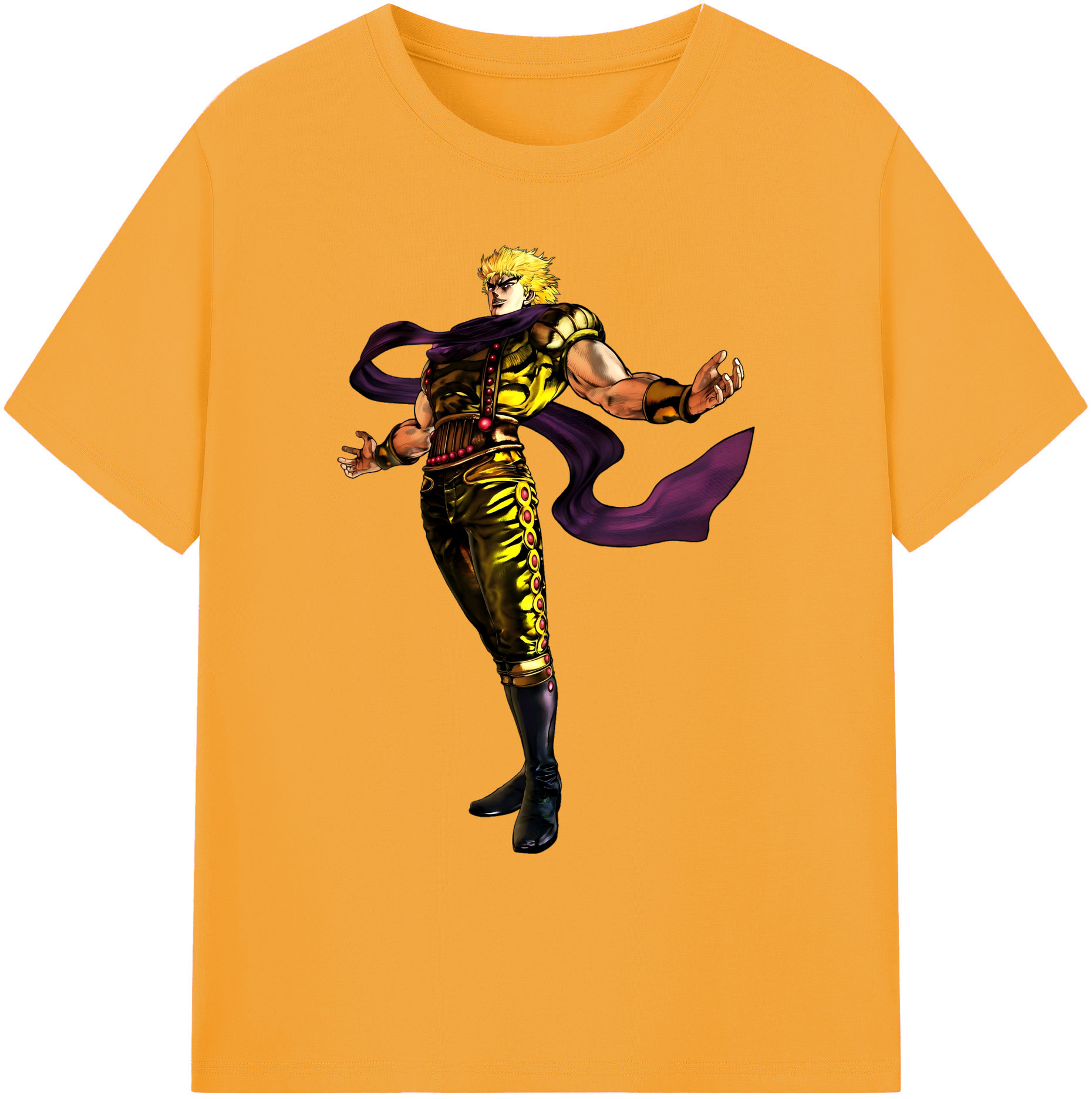 （画像用） ジョジョの奇妙な冒険 ディオ?ブランドー JoJo's Bizarre Adventure Dio Brando 綿100％ メンズ半袖Tシャツ｜肌触りやわらか＆通気性