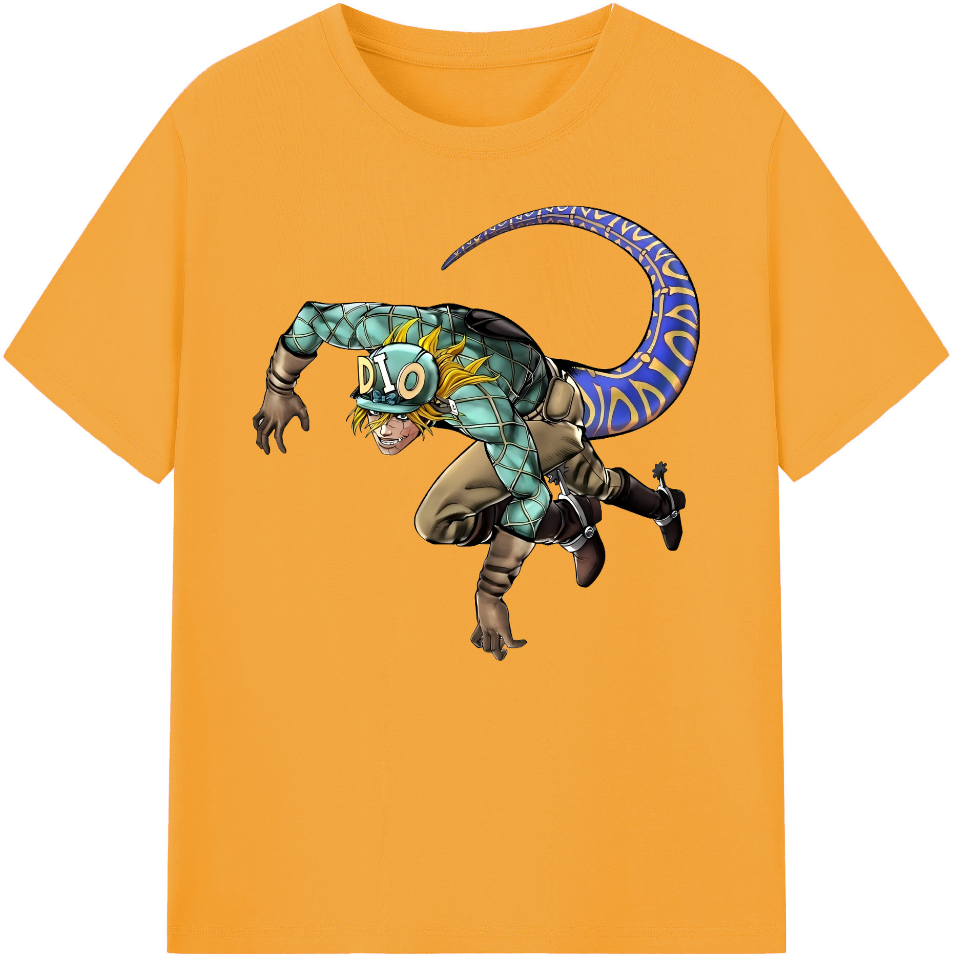 （画像用） ジョジョの奇妙な冒険 ディオ?ブランドー JoJo's Bizarre Adventure Dio Brando 綿100％ メンズ半袖Tシャツ｜肌触りやわらか＆通気性