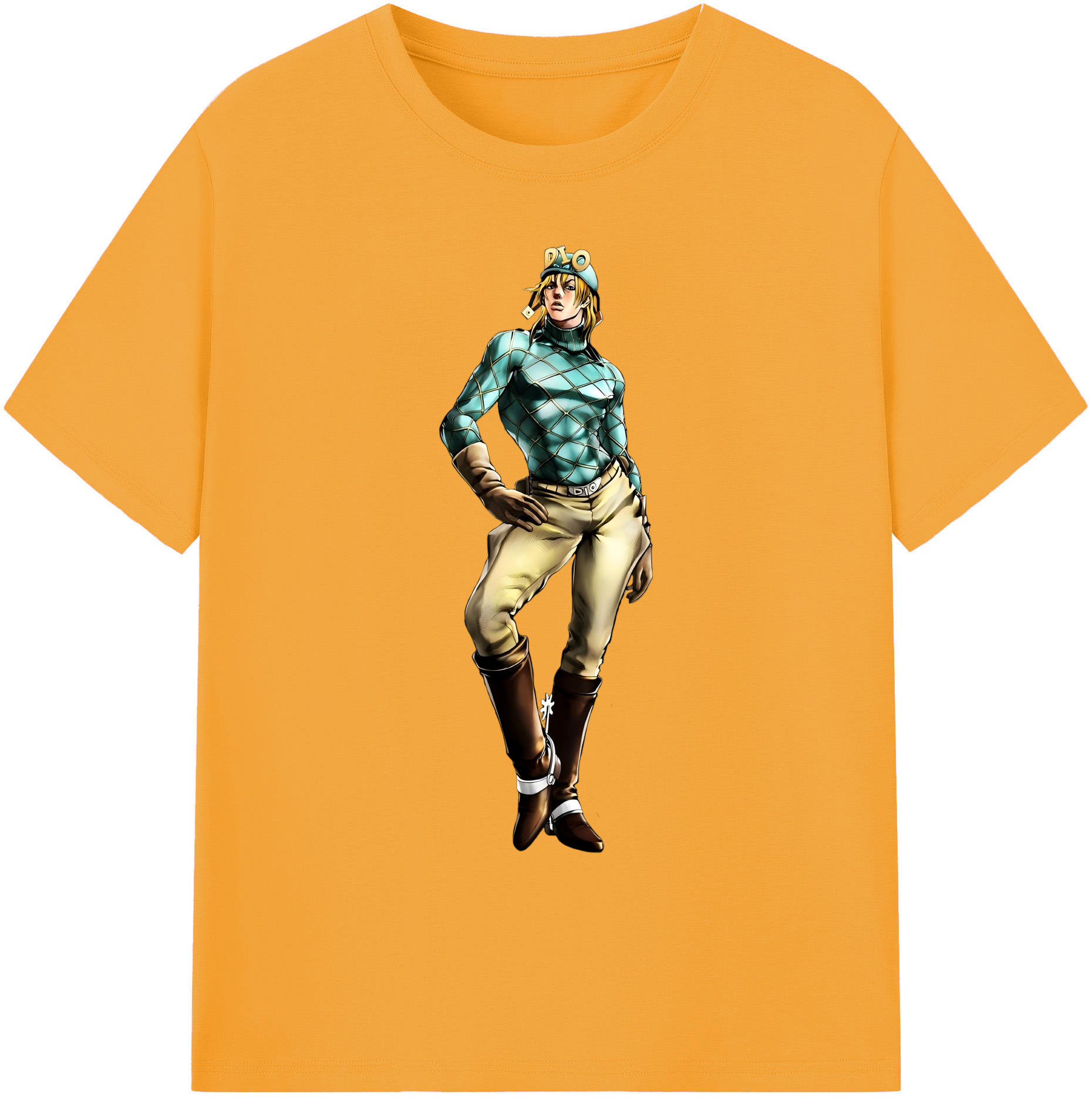 （画像用） ジョジョの奇妙な冒険 ディオ?ブランドー JoJo's Bizarre Adventure Dio Brando 綿100％ メンズ半袖Tシャツ｜肌触りやわらか＆通気性