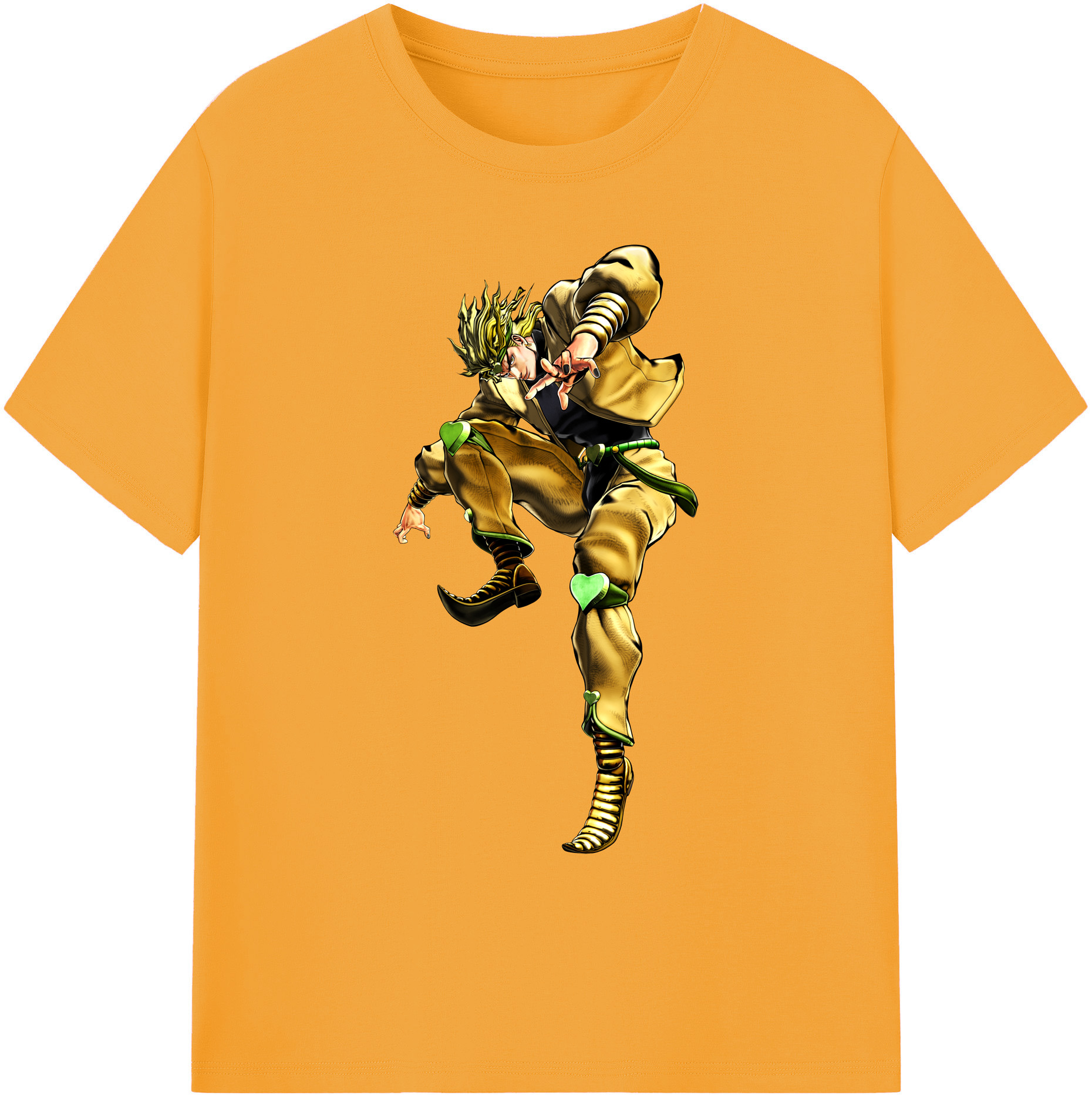 （画像用） ジョジョの奇妙な冒険 ディオ?ブランドー JoJo's Bizarre Adventure Dio Brando 綿100％ メンズ半袖Tシャツ｜肌触りやわらか＆通気性