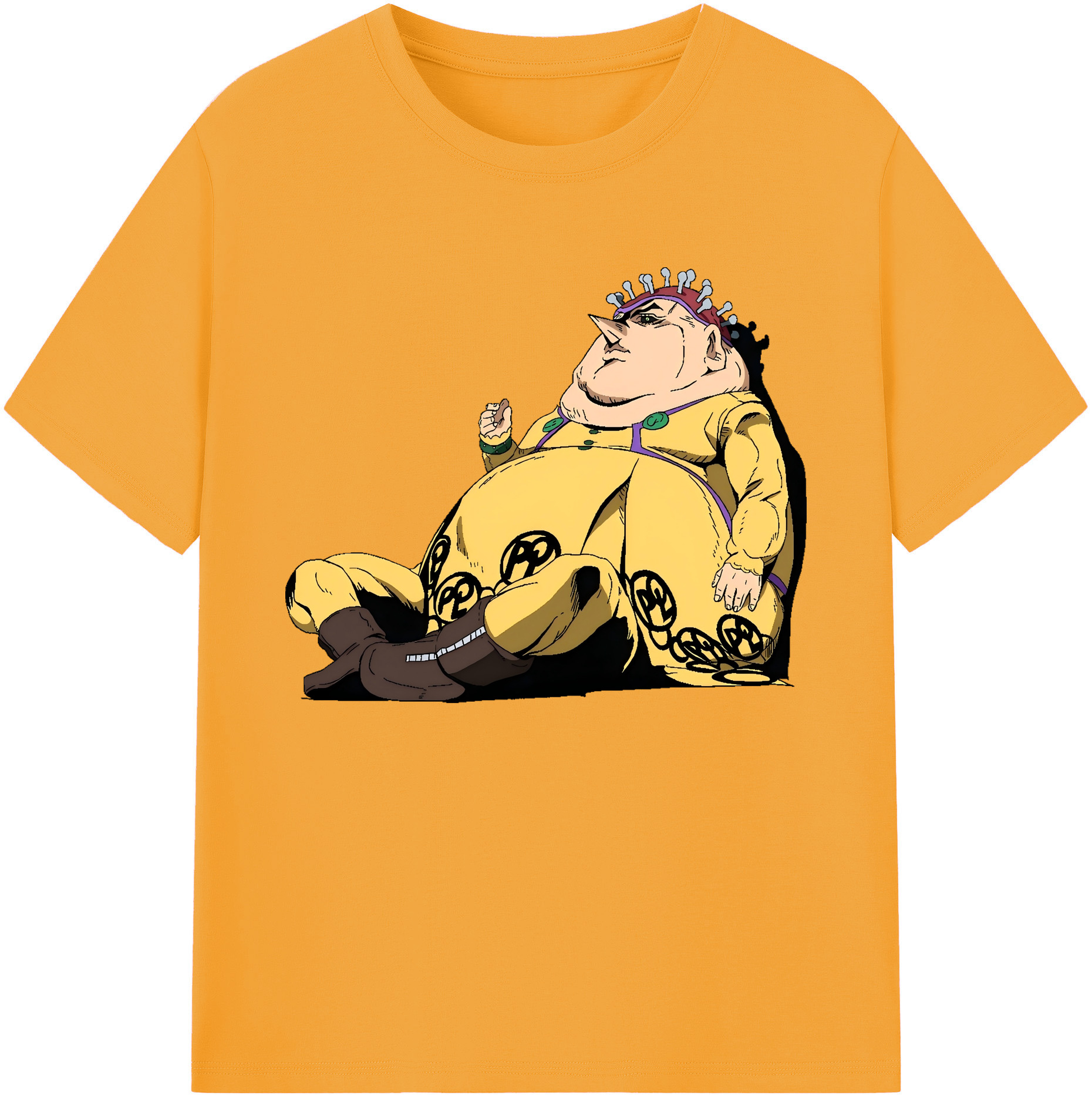 （画像用） ジョジョの奇妙な冒険 ポルポ JoJo's Bizarre Adventure Polpo 綿100％ メンズ半袖Tシャツ｜肌触りやわらか＆通気性