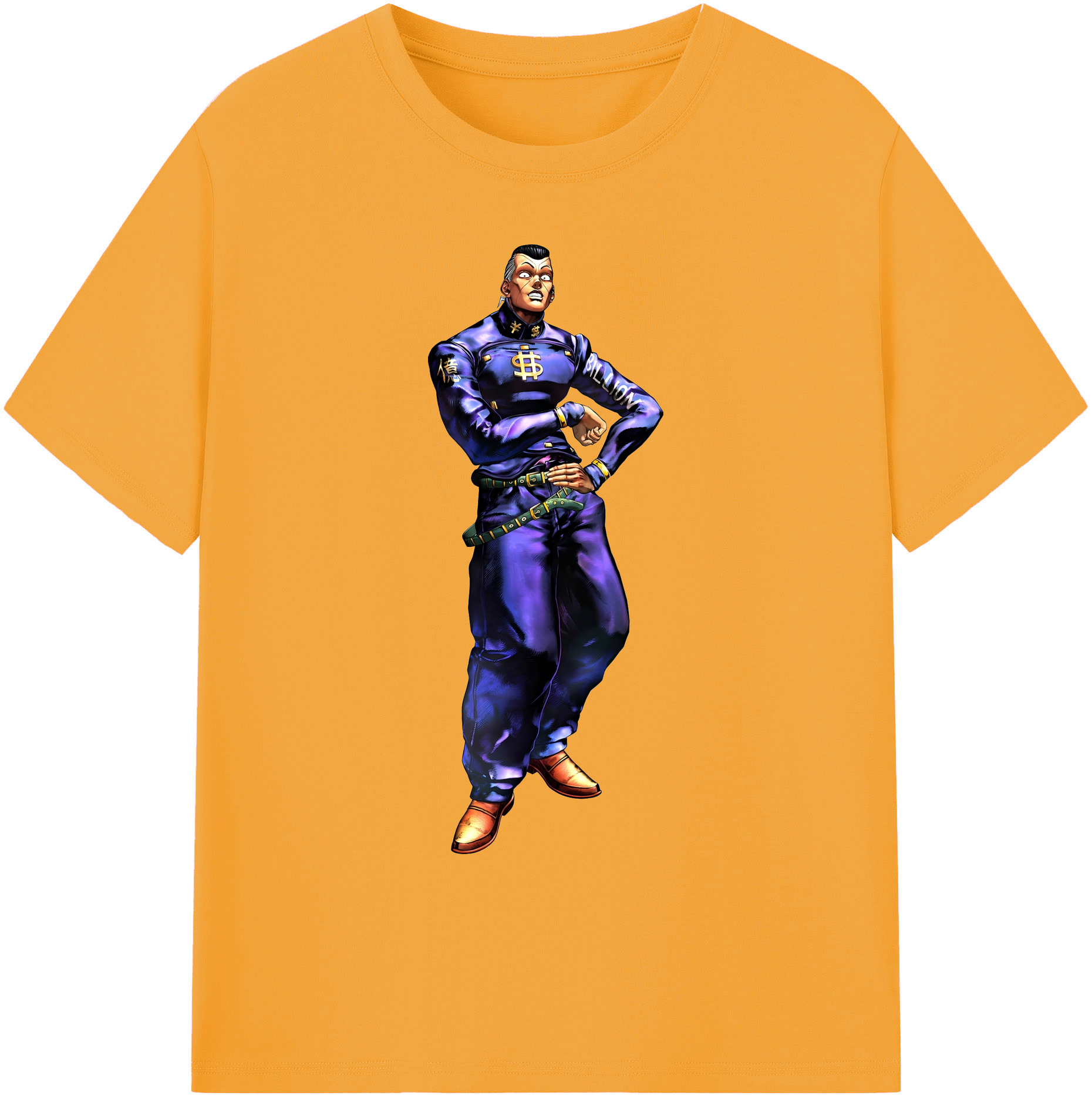 （画像用） ジョジョの奇妙な冒険 虹村億泰 にじむら おくやす JoJo's Bizarre Adventure Nijimura Okuyasu 綿100％ メンズ半袖Tシャツ｜肌触りやわらか＆通気性