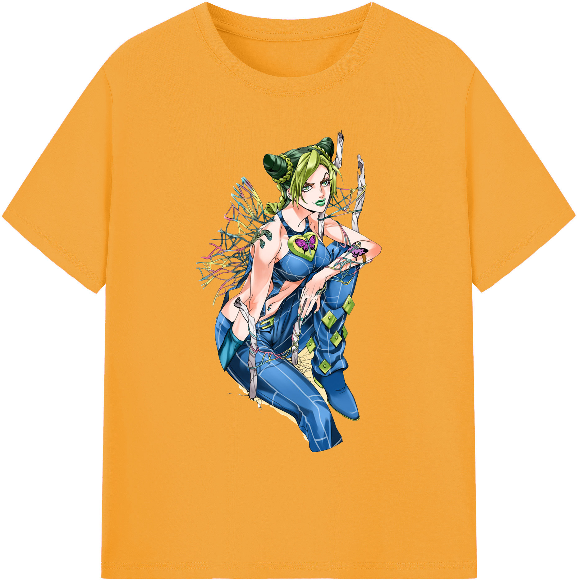（画像用） "ジョジョの奇妙な冒険 くうじょう ジョリーン JoJo's Bizarre Adventure Jolyne Cujoh " 綿100％ メンズ半袖Tシャツ｜肌触りやわらか＆通気性