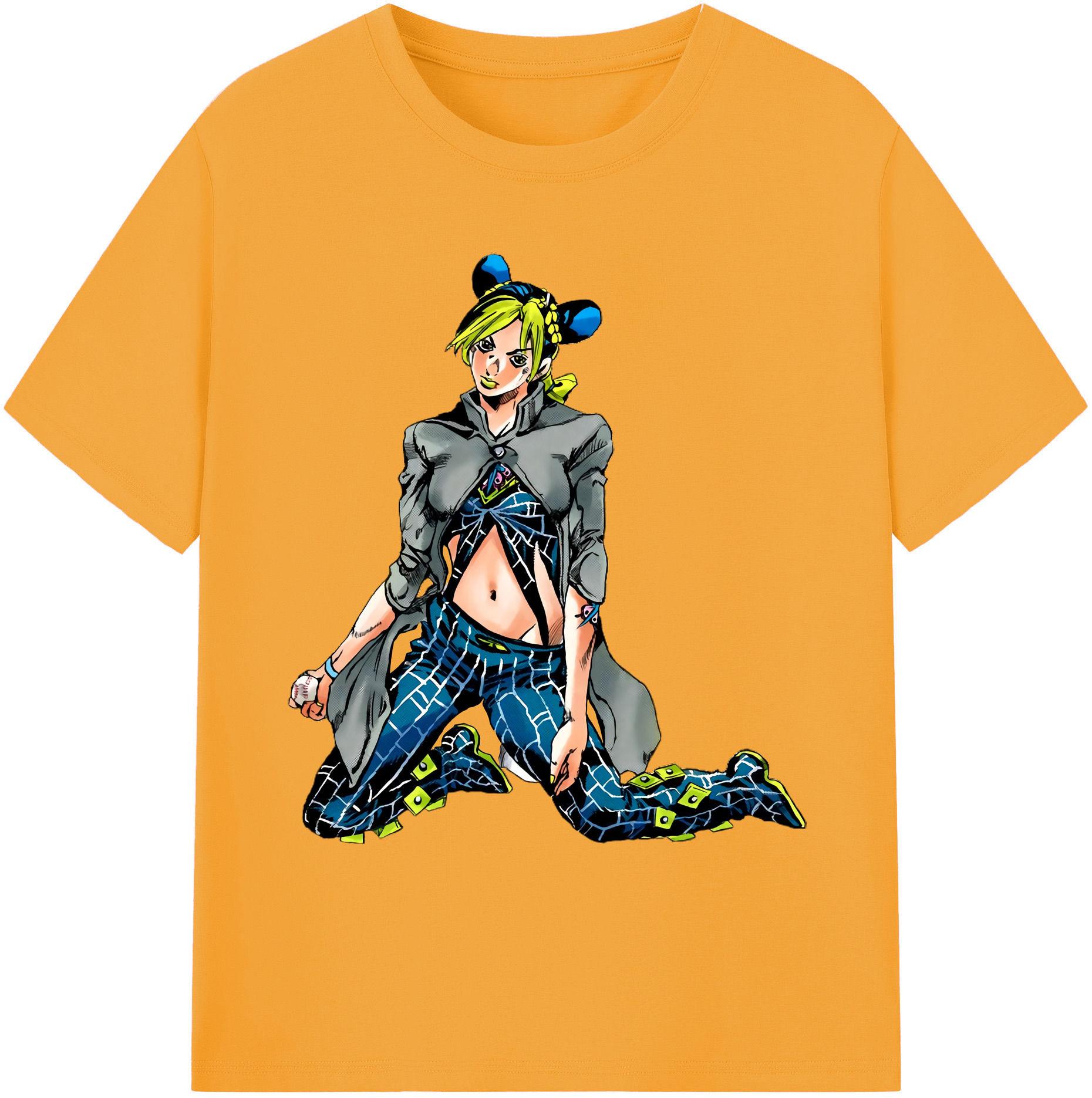 （画像用） "ジョジョの奇妙な冒険 くうじょう ジョリーン JoJo's Bizarre Adventure Jolyne Cujoh " 綿100％ メンズ半袖Tシャツ｜肌触りやわらか＆通気性