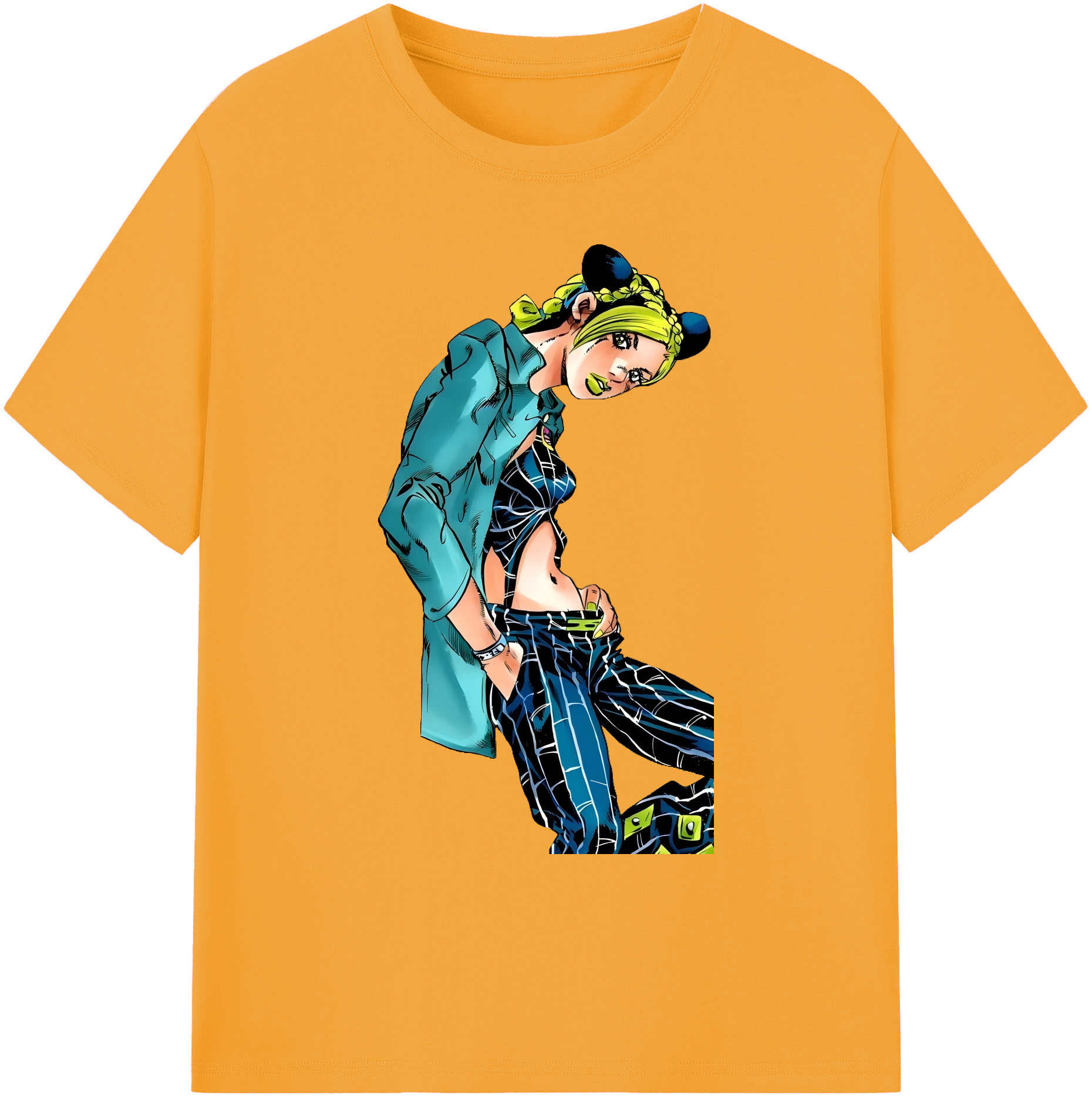 （画像用） "ジョジョの奇妙な冒険 くうじょう ジョリーン JoJo's Bizarre Adventure Jolyne Cujoh " 綿100％ メンズ半袖Tシャツ｜肌触りやわらか＆通気性