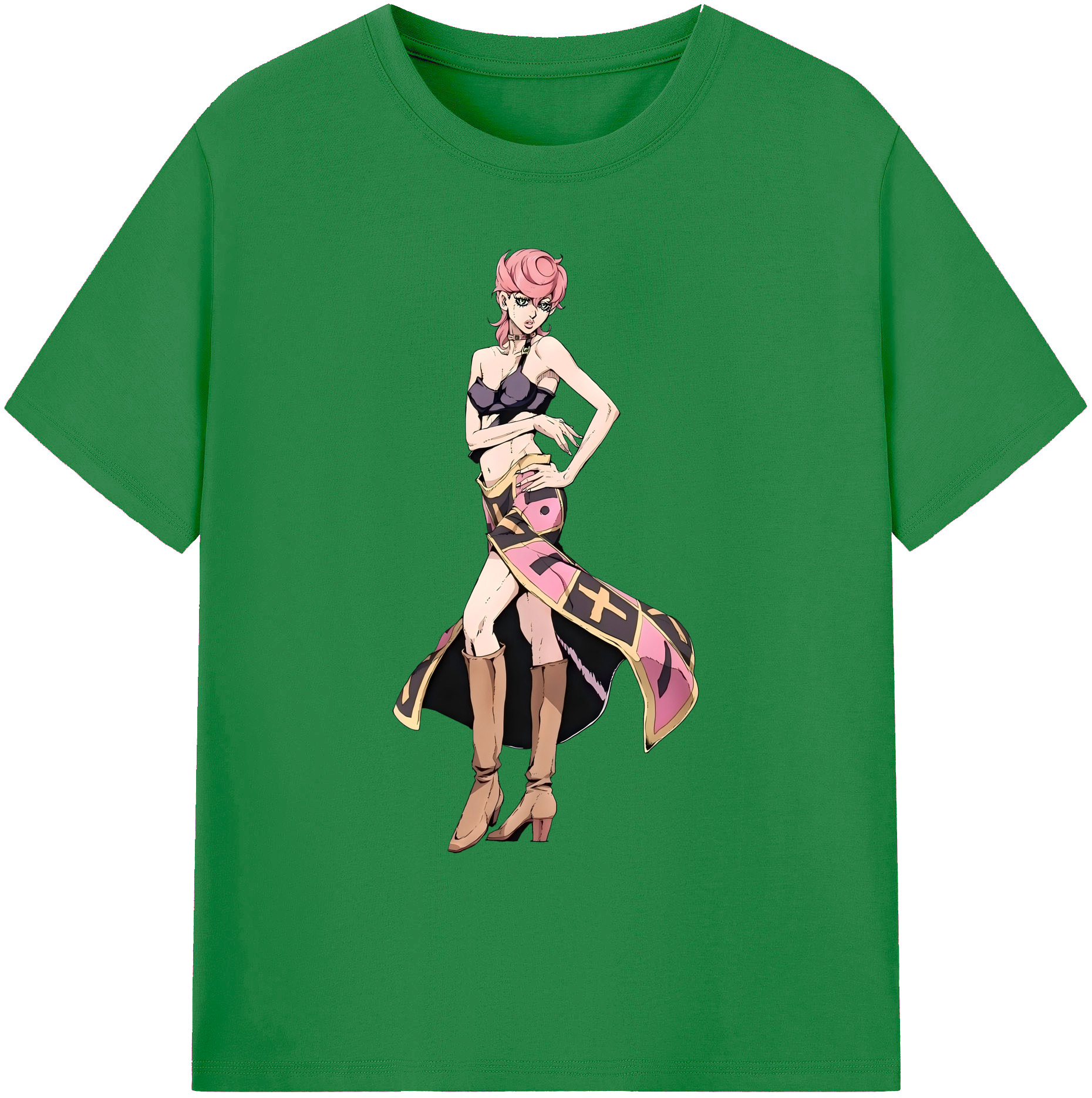 （画像用） ジョジョの奇妙な冒険 トリッシュ?ウナ JoJo's Bizarre Adventure Trish Una 綿100％ メンズ半袖Tシャツ｜肌触りやわらか＆通気性