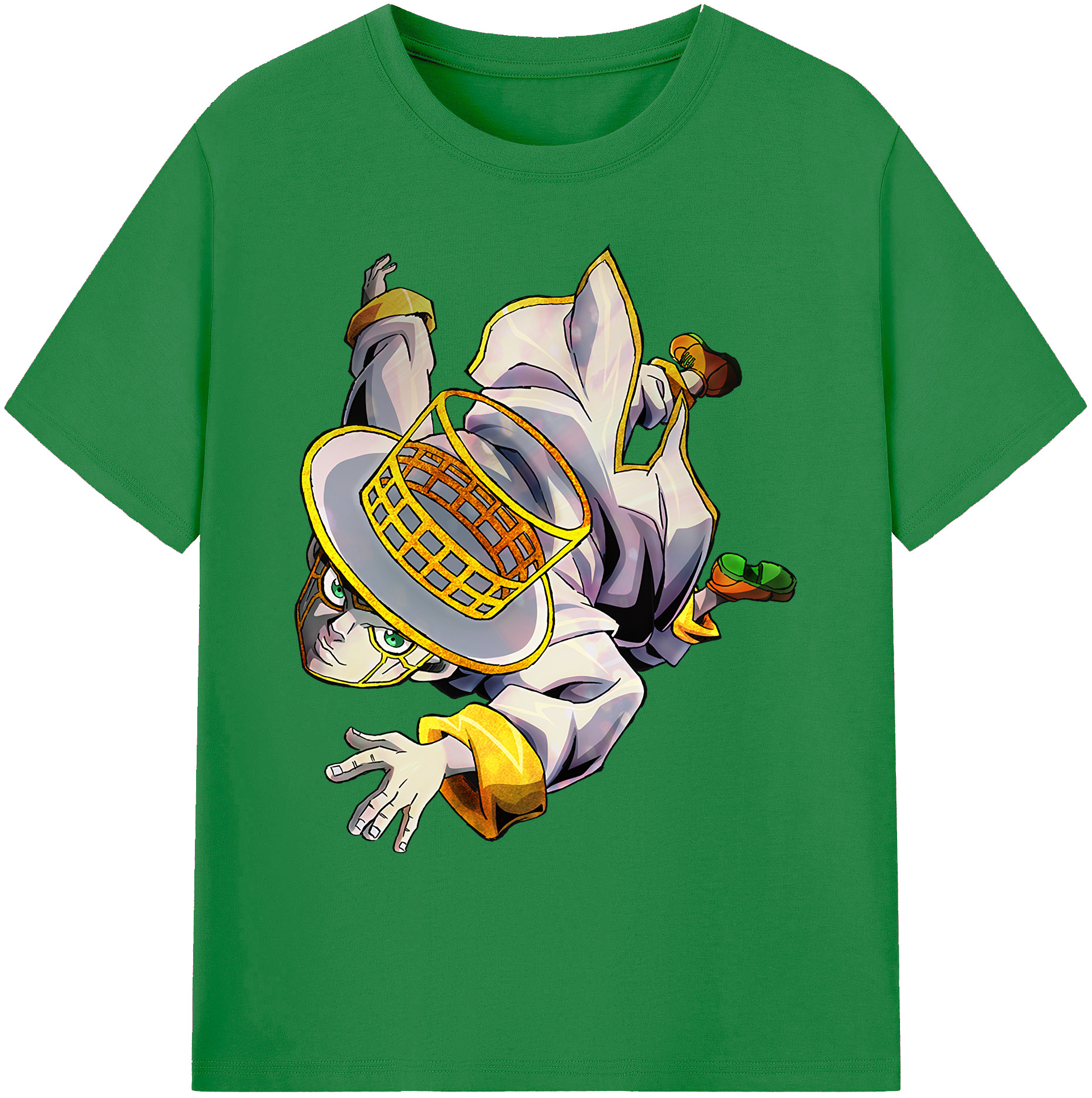 （画像用） ジョジョの奇妙な冒険 岸辺 露伴（きしべ ろはん） JoJo's Bizarre Adventure Rohan Kishibe 綿100％ メンズ半袖Tシャツ｜肌触りやわらか＆通気性