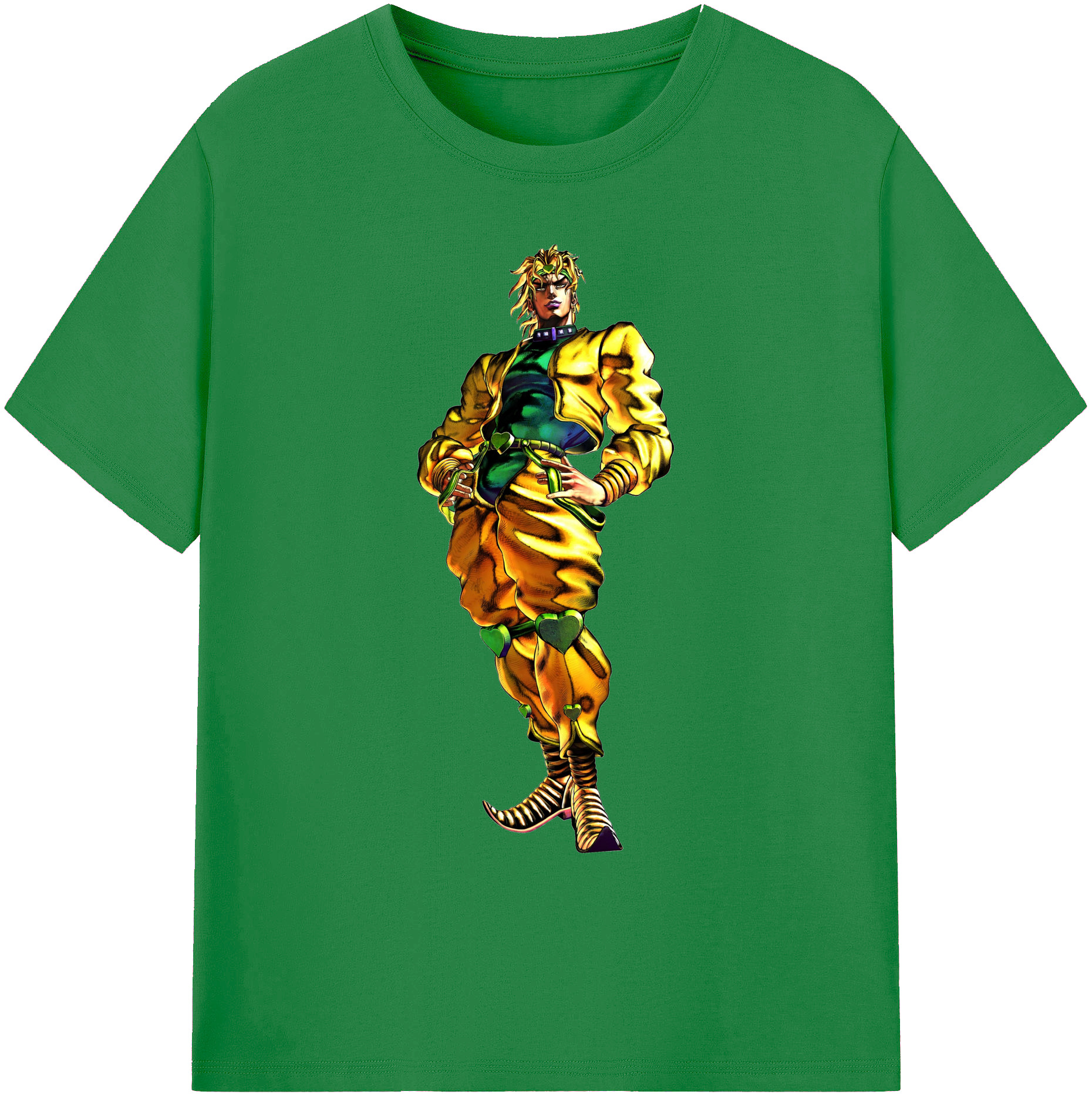 （画像用） ジョジョの奇妙な冒険 ディオ?ブランドー JoJo's Bizarre Adventure Dio Brando 綿100％ メンズ半袖Tシャツ｜肌触りやわらか＆通気性