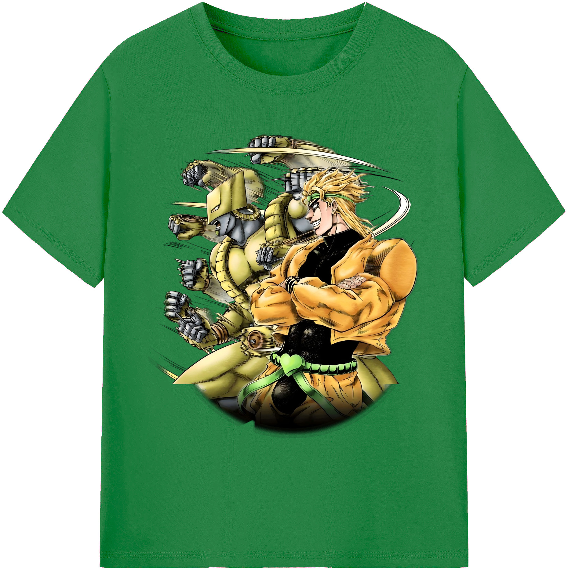 （画像用） ジョジョの奇妙な冒険 ディオ?ブランドー JoJo's Bizarre Adventure Dio Brando 綿100％ メンズ半袖Tシャツ｜肌触りやわらか＆通気性