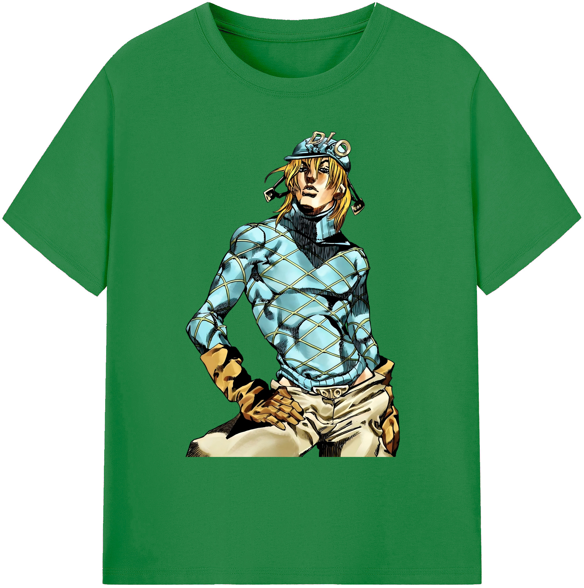 （画像用） ジョジョの奇妙な冒険 ディオ?ブランドー JoJo's Bizarre Adventure Dio Brando 綿100％ メンズ半袖Tシャツ｜肌触りやわらか＆通気性