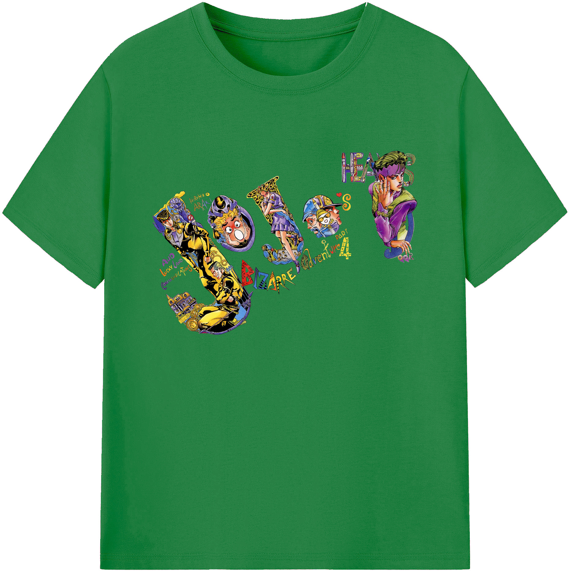 （画像用） ジョジョの奇妙な冒険 JoJo's Bizarre Adventure 綿100％ メンズ半袖Tシャツ｜肌触りやわらか＆通気性