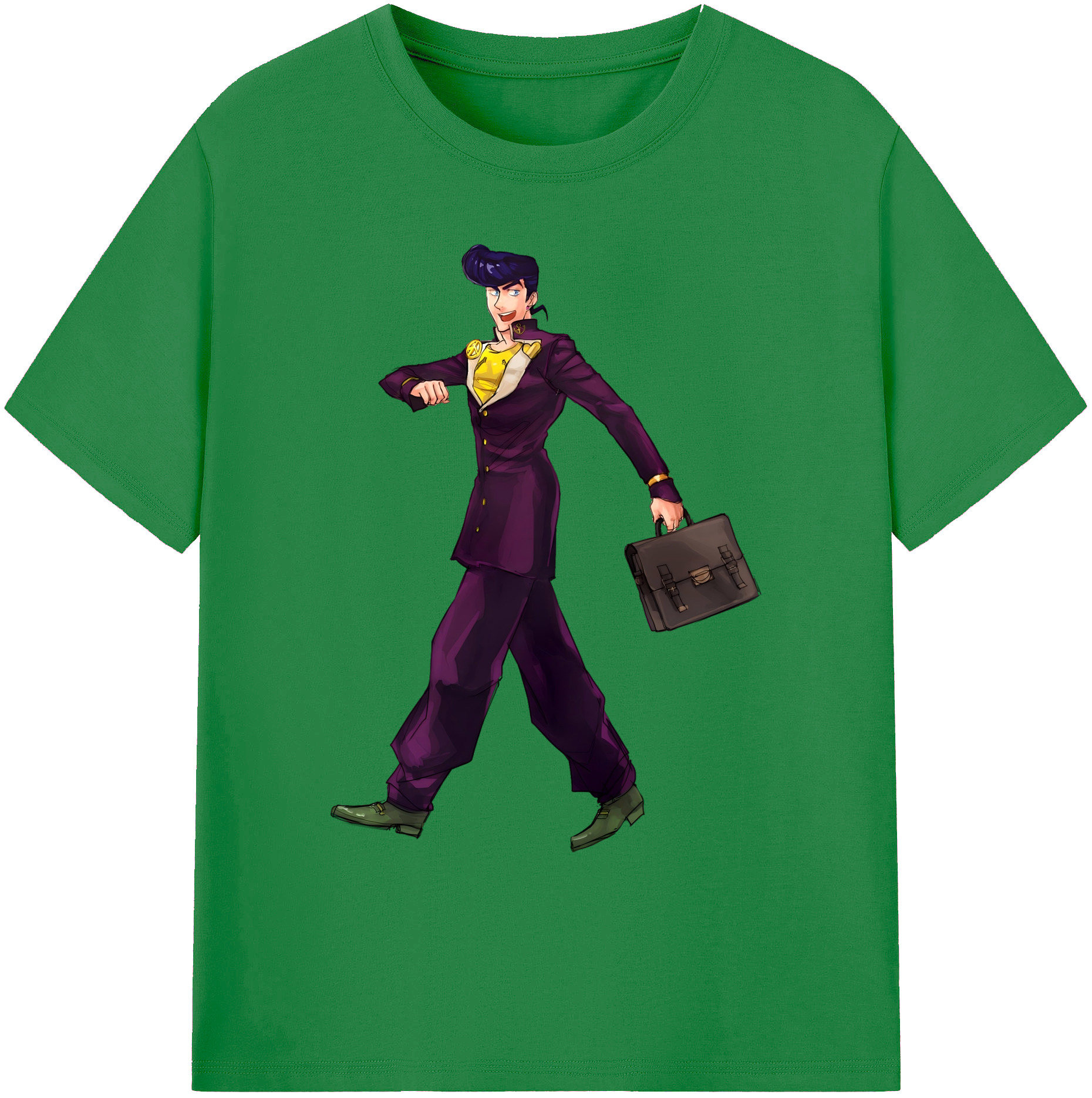 （画像用） ジョジョの奇妙な冒険 ひがしかた じょうすけ JoJo's Bizarre Adventure Higashikata Josuke 綿100％ メンズ半袖Tシャツ｜肌触りやわらか＆通気性