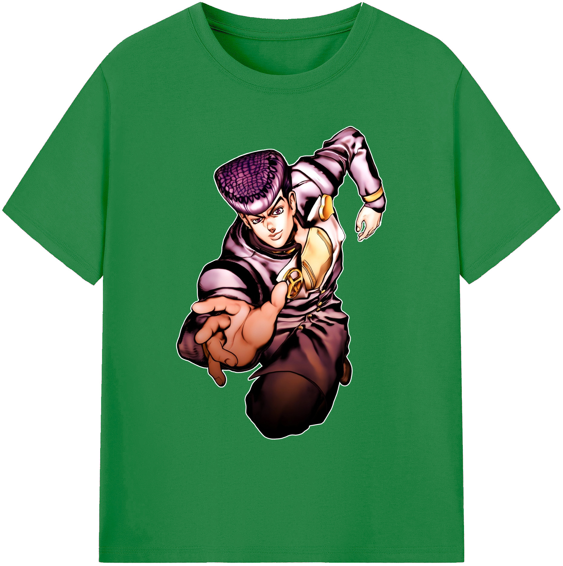 （画像用） ジョジョの奇妙な冒険 ひがしかた じょうすけ JoJo's Bizarre Adventure Higashikata Josuke 綿100％ メンズ半袖Tシャツ｜肌触りやわらか＆通気性