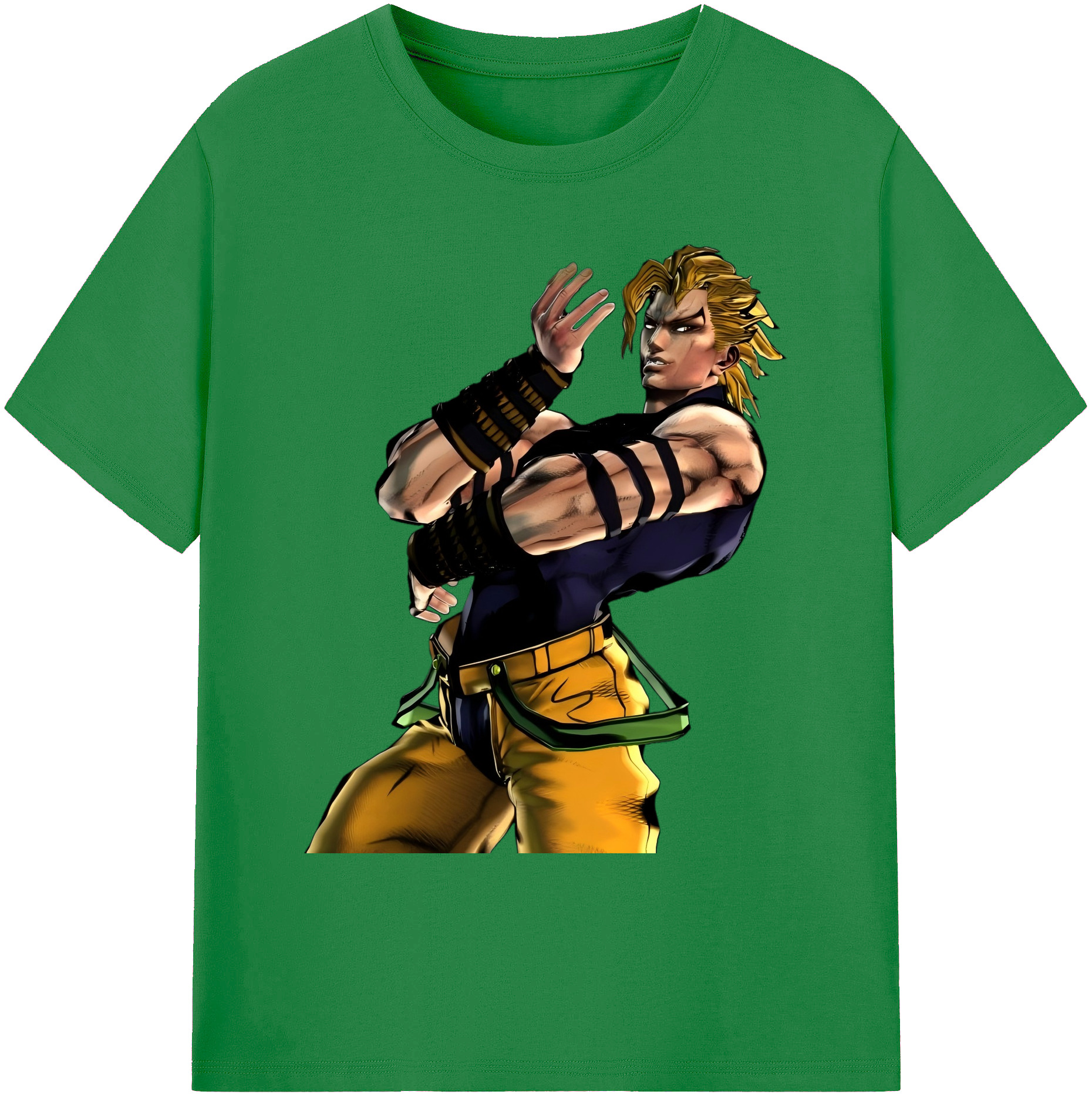 （画像用） ジョジョの奇妙な冒険 ディオ?ブランドー JoJo's Bizarre Adventure Dio Brando 綿100％ メンズ半袖Tシャツ｜肌触りやわらか＆通気性