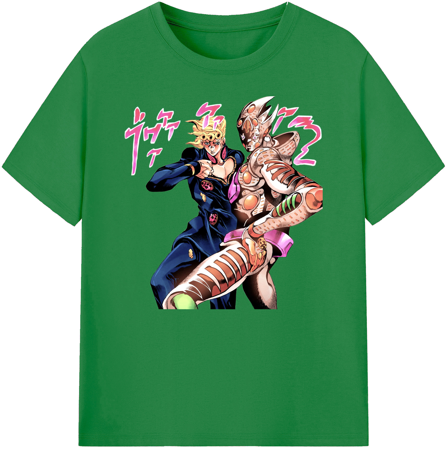 （画像用） ジョジョの奇妙な冒険 ジョルノ?ジョバァーナ JoJo's Bizarre Adventure Giorno Giovanna 綿100％ メンズ半袖Tシャツ｜肌触りやわらか＆通気性