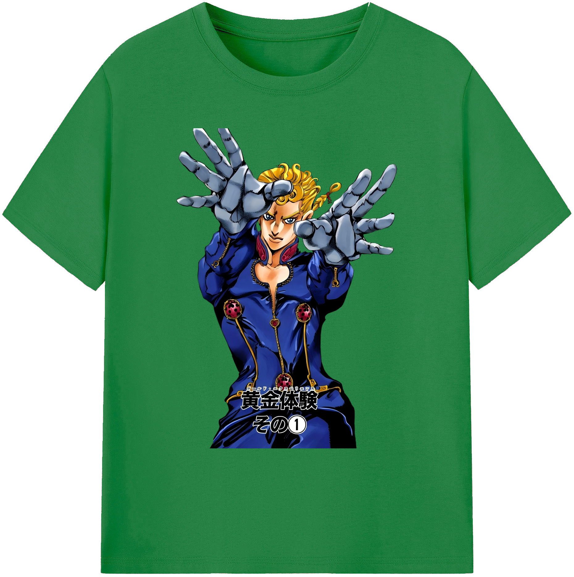 （画像用） ジョジョの奇妙な冒険 ジョルノ?ジョバァーナ JoJo's Bizarre Adventure Giorno Giovanna 綿100％ メンズ半袖Tシャツ｜肌触りやわらか＆通気性