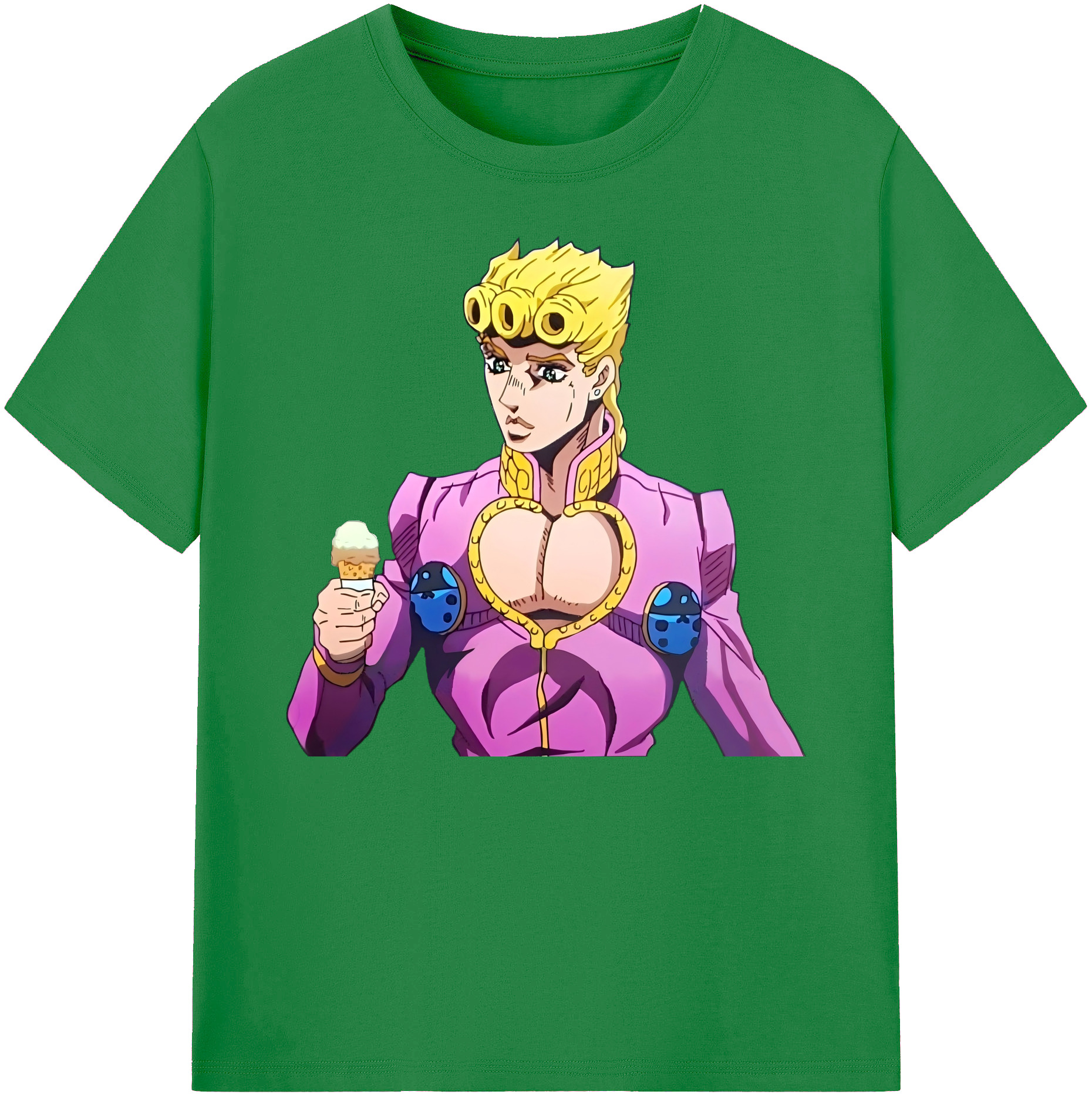 （画像用） ジョジョの奇妙な冒険 ジョルノ?ジョバァーナ JoJo's Bizarre Adventure Giorno Giovanna 綿100％ メンズ半袖Tシャツ｜肌触りやわらか＆通気性