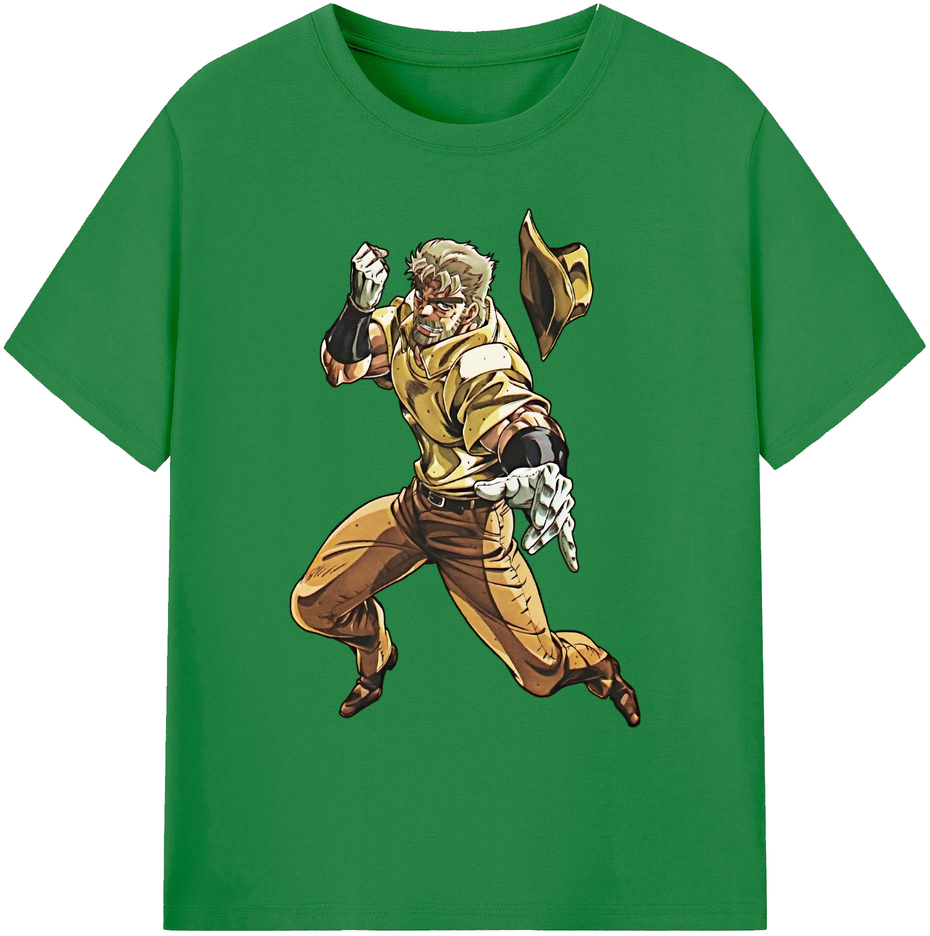 （画像用） ジョジョの奇妙な冒険 ジョセフ?ジョースター JoJo's Bizarre Adventure Joseph Joestar 綿100％ メンズ半袖Tシャツ｜肌触りやわらか＆通気性