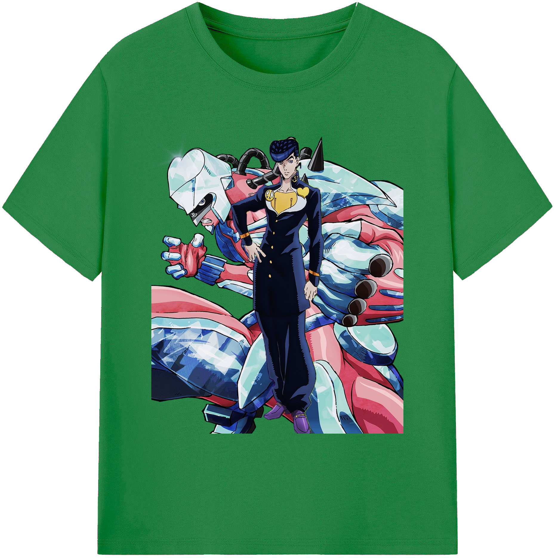 （画像用） ジョジョの奇妙な冒険 ひがしかた じょうすけ JoJo's Bizarre Adventure Higashikata Josuke 綿100％ メンズ半袖Tシャツ｜肌触りやわらか＆通気性