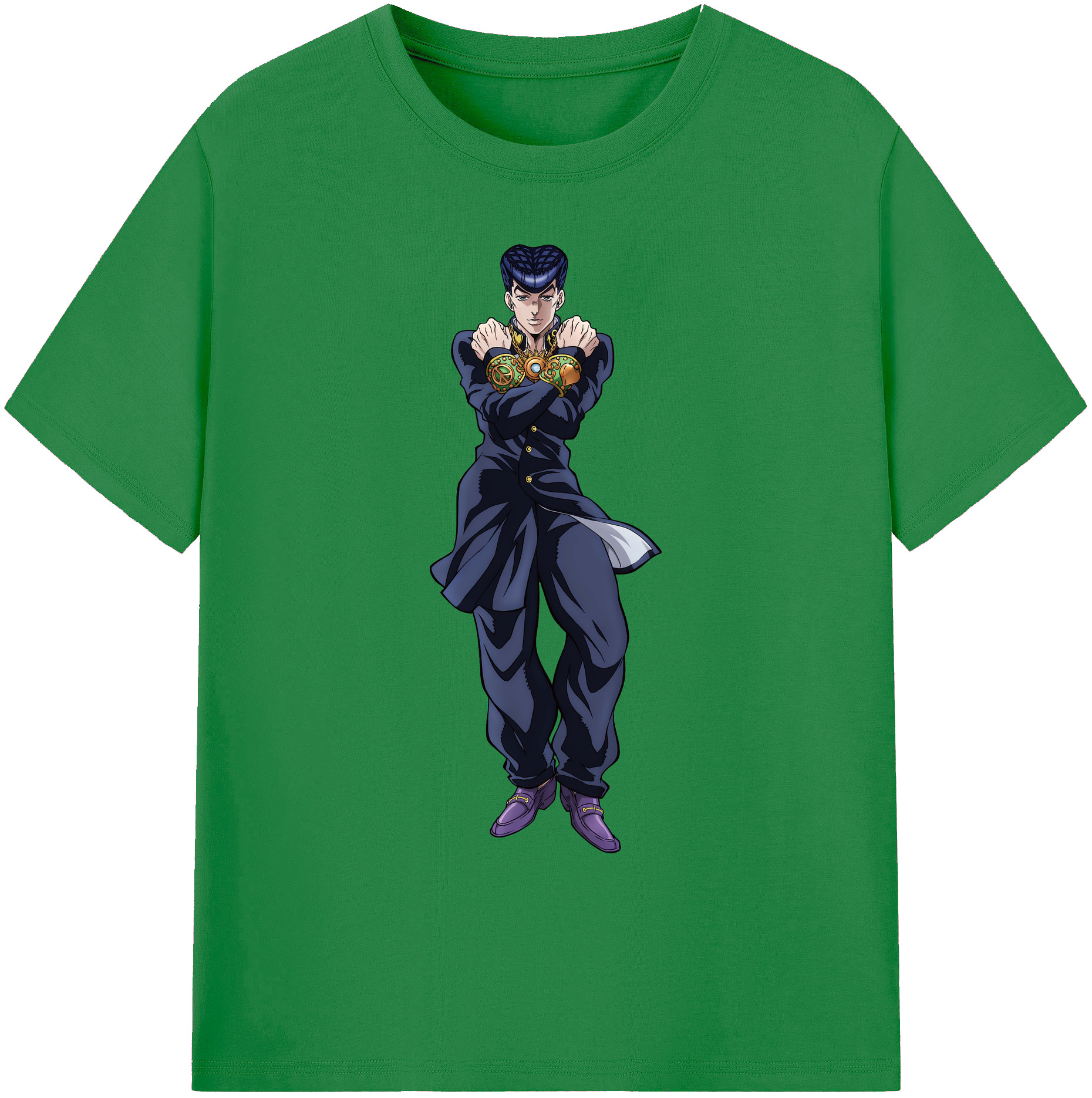 （画像用） ジョジョの奇妙な冒険 ひがしかた じょうすけ JoJo's Bizarre Adventure Higashikata Josuke 綿100％ メンズ半袖Tシャツ｜肌触りやわらか＆通気性