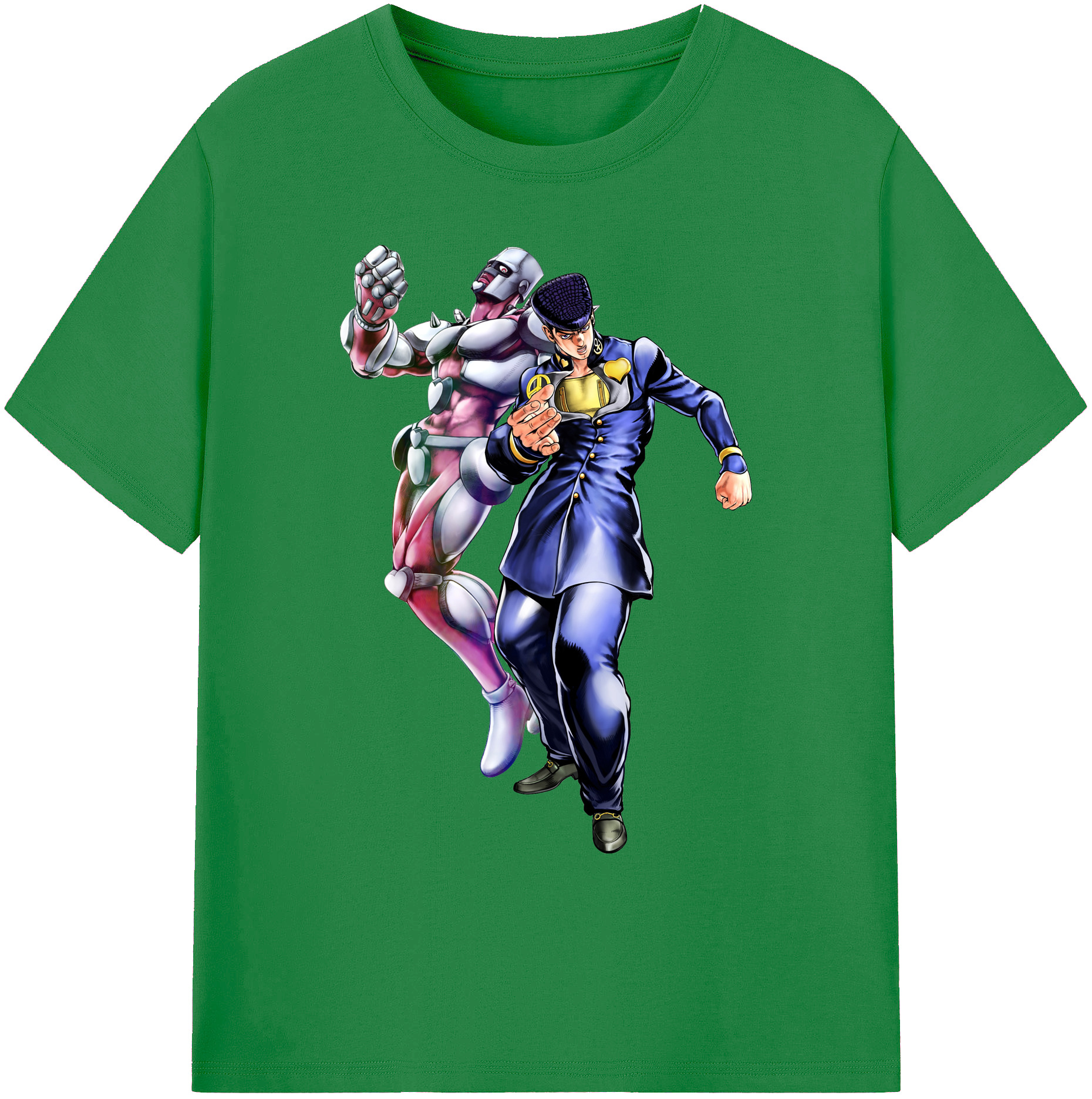 （画像用） ジョジョの奇妙な冒険 ひがしかた じょうすけ JoJo's Bizarre Adventure Higashikata Josuke 綿100％ メンズ半袖Tシャツ｜肌触りやわらか＆通気性