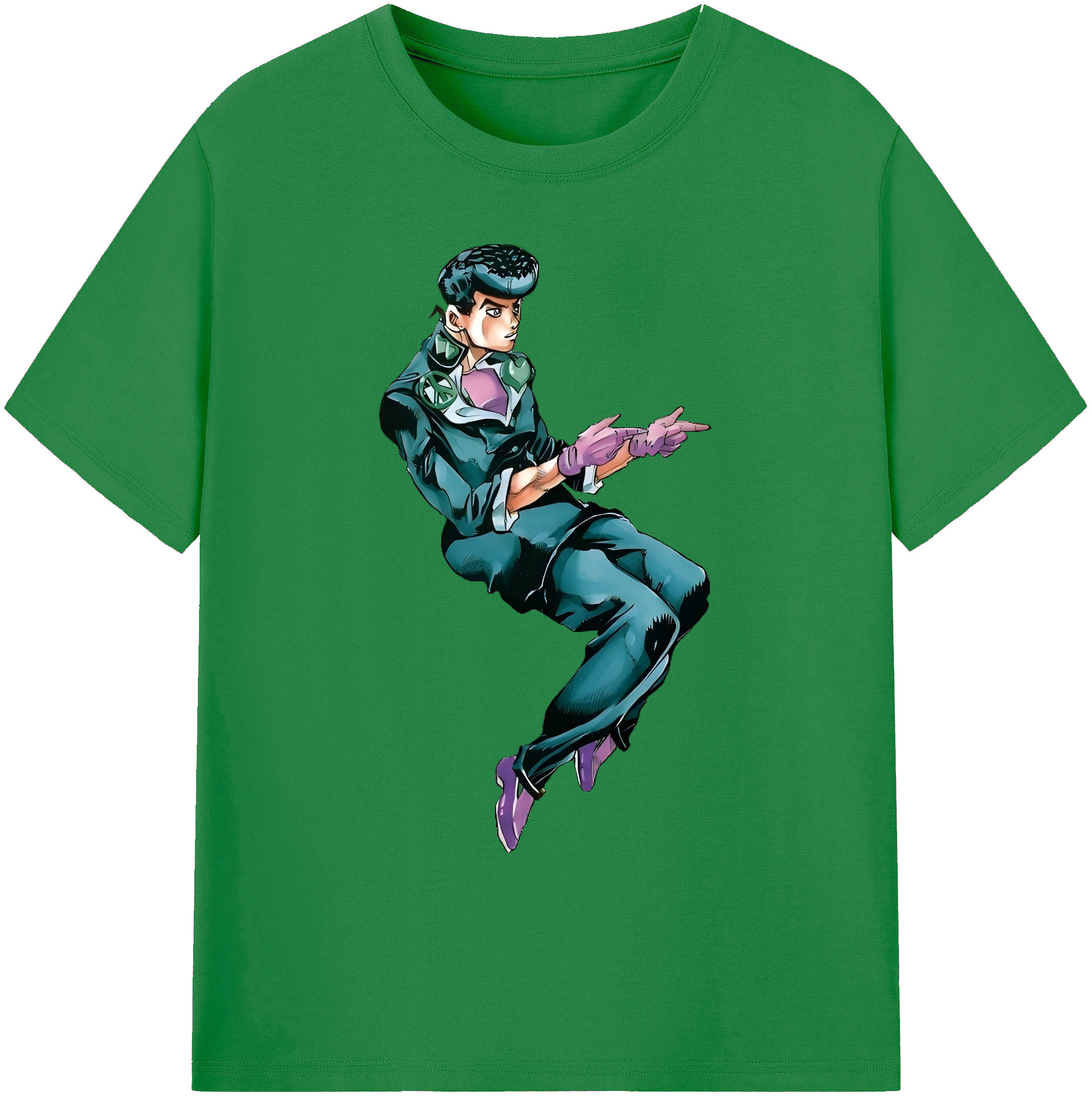 （画像用） ジョジョの奇妙な冒険 ひがしかた じょうすけ JoJo's Bizarre Adventure Higashikata Josuke 綿100％ メンズ半袖Tシャツ｜肌触りやわらか＆通気性