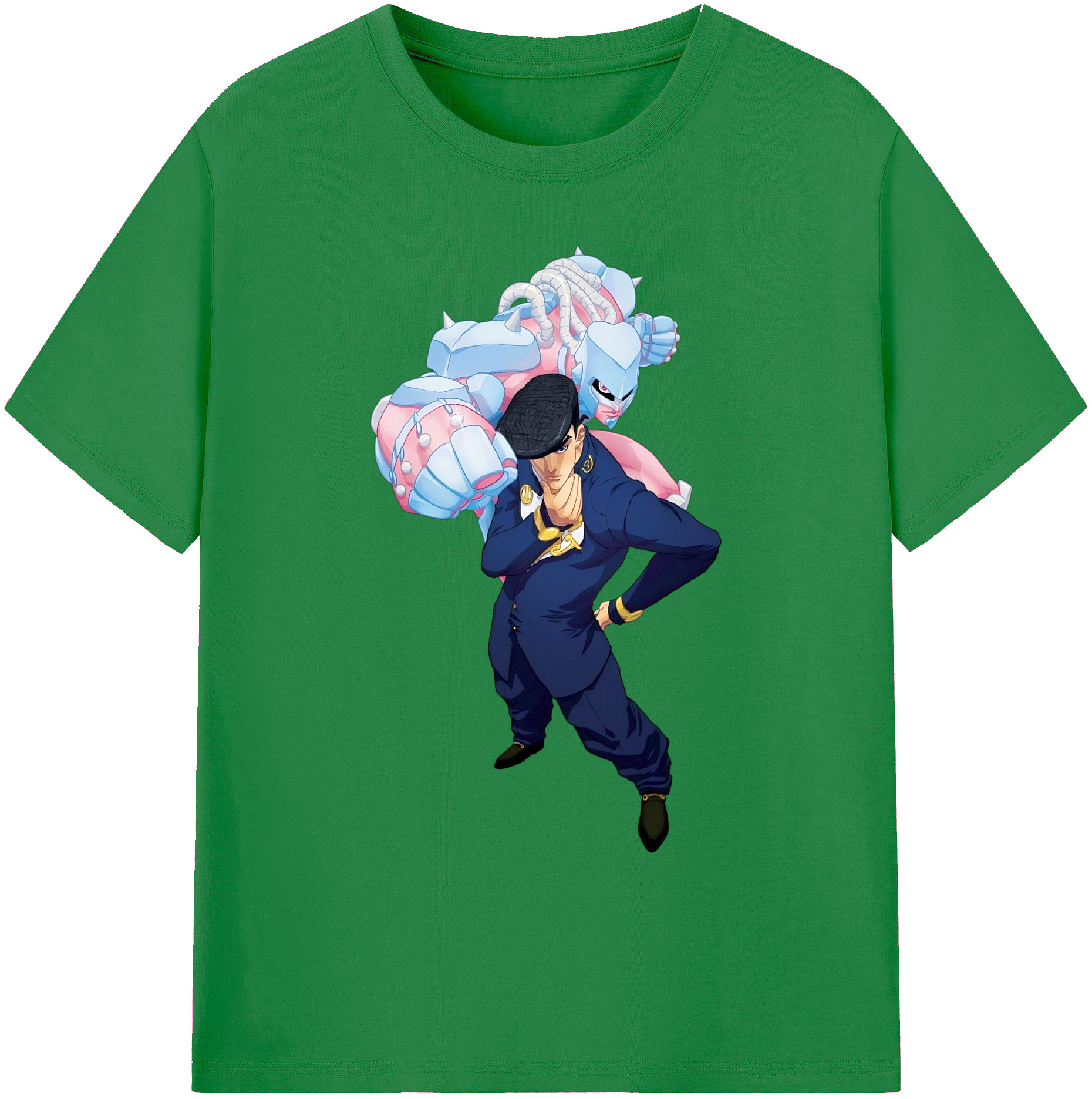 （画像用） ジョジョの奇妙な冒険 ひがしかた じょうすけ JoJo's Bizarre Adventure Higashikata Josuke 綿100％ メンズ半袖Tシャツ｜肌触りやわらか＆通気性