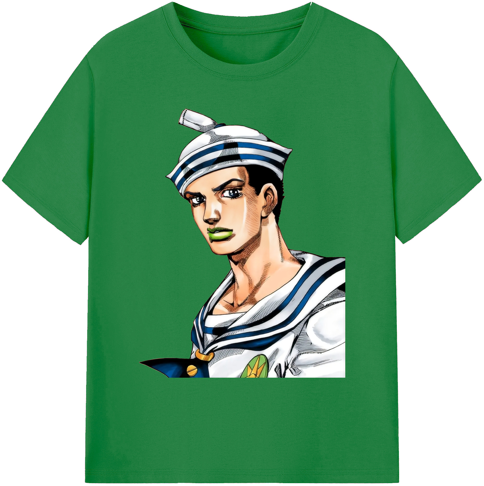 （画像用） ジョジョの奇妙な冒険 東方定助 JoJo's Bizarre Adventure Higashikata Josuke 綿100％ メンズ半袖Tシャツ｜肌触りやわらか＆通気性