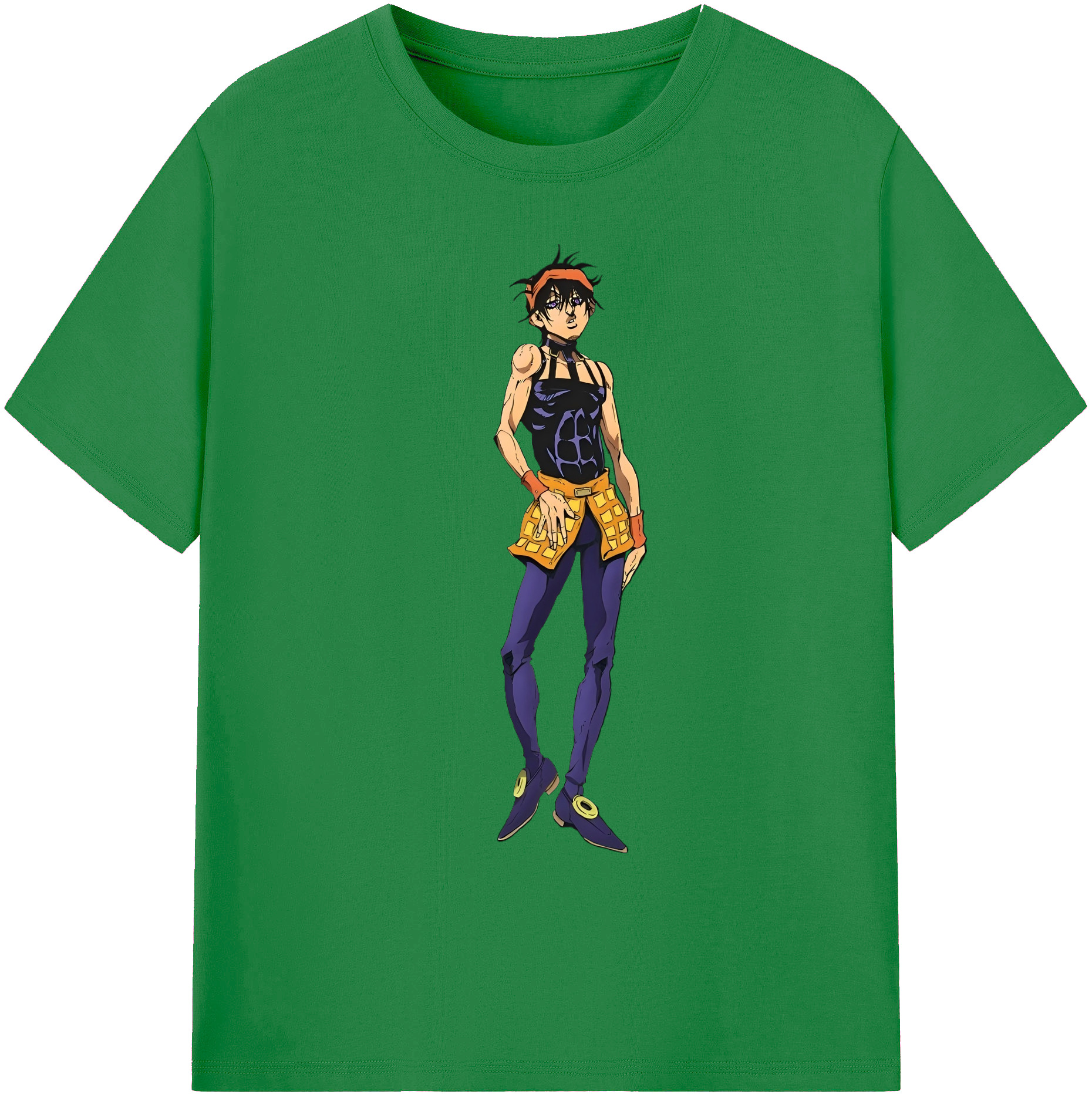 （画像用） ジョジョの奇妙な冒険 ナランチャ?ギルガ JoJo's Bizarre Adventure Narancia Ghirga 綿100％ メンズ半袖Tシャツ｜肌触りやわらか＆通気性