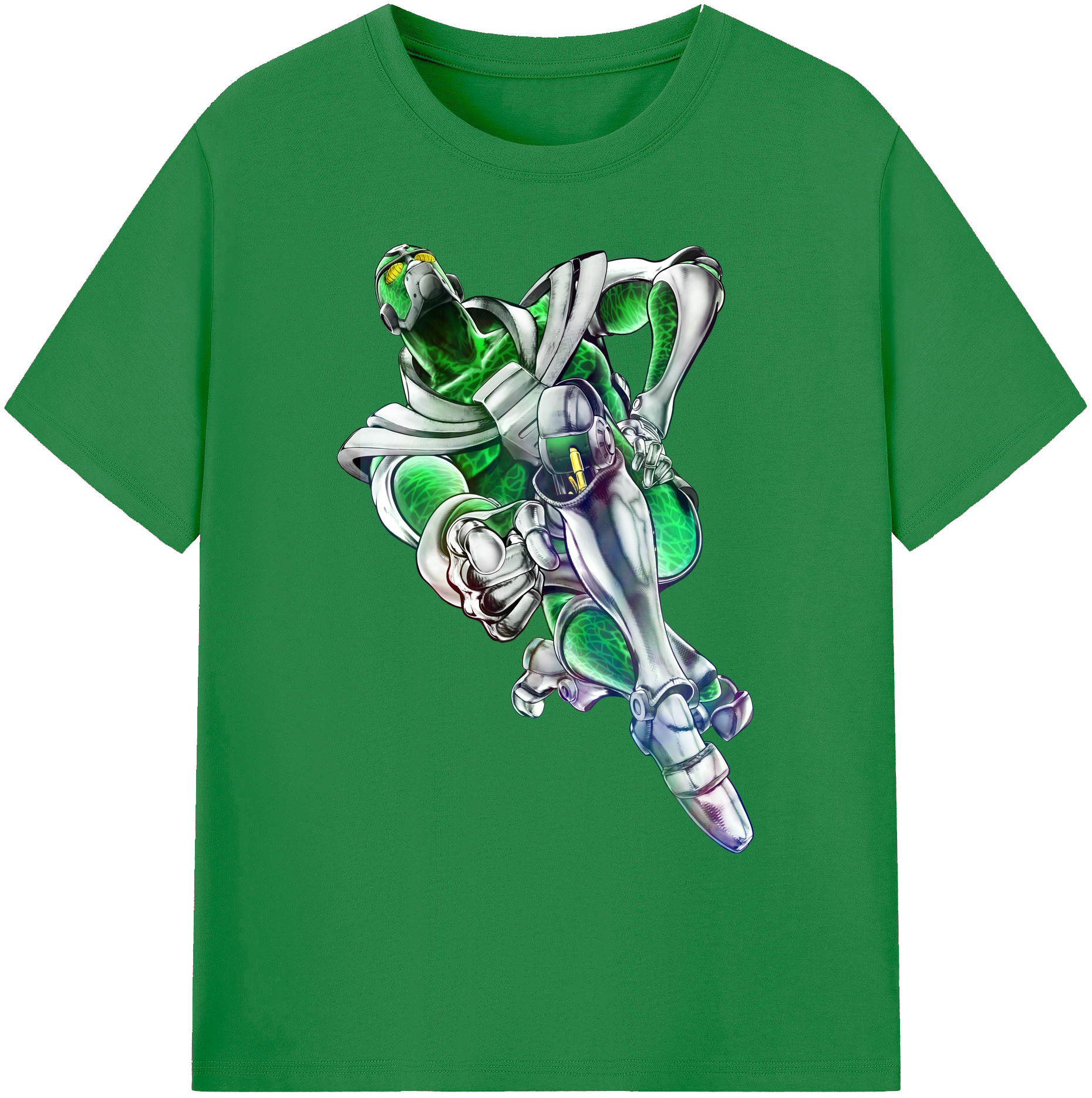 （画像用） ジョジョの奇妙な冒険 花京院 典明（かきょういん のりあき） JoJo's Bizarre Adventure Kakyoin Noriaki 綿100％ メンズ半袖Tシャツ｜肌触りやわらか＆通気性