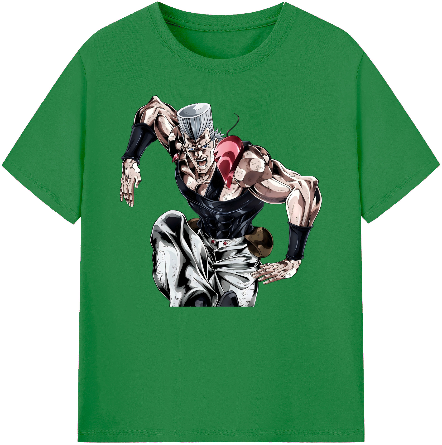 （画像用） ジョジョの奇妙な冒険 ジャン＝ピエール?ポルナレフ JoJo's Bizarre Adventure Jan Pierre Polnareff 綿100％ メンズ半袖Tシャツ｜肌触りやわらか＆通気性