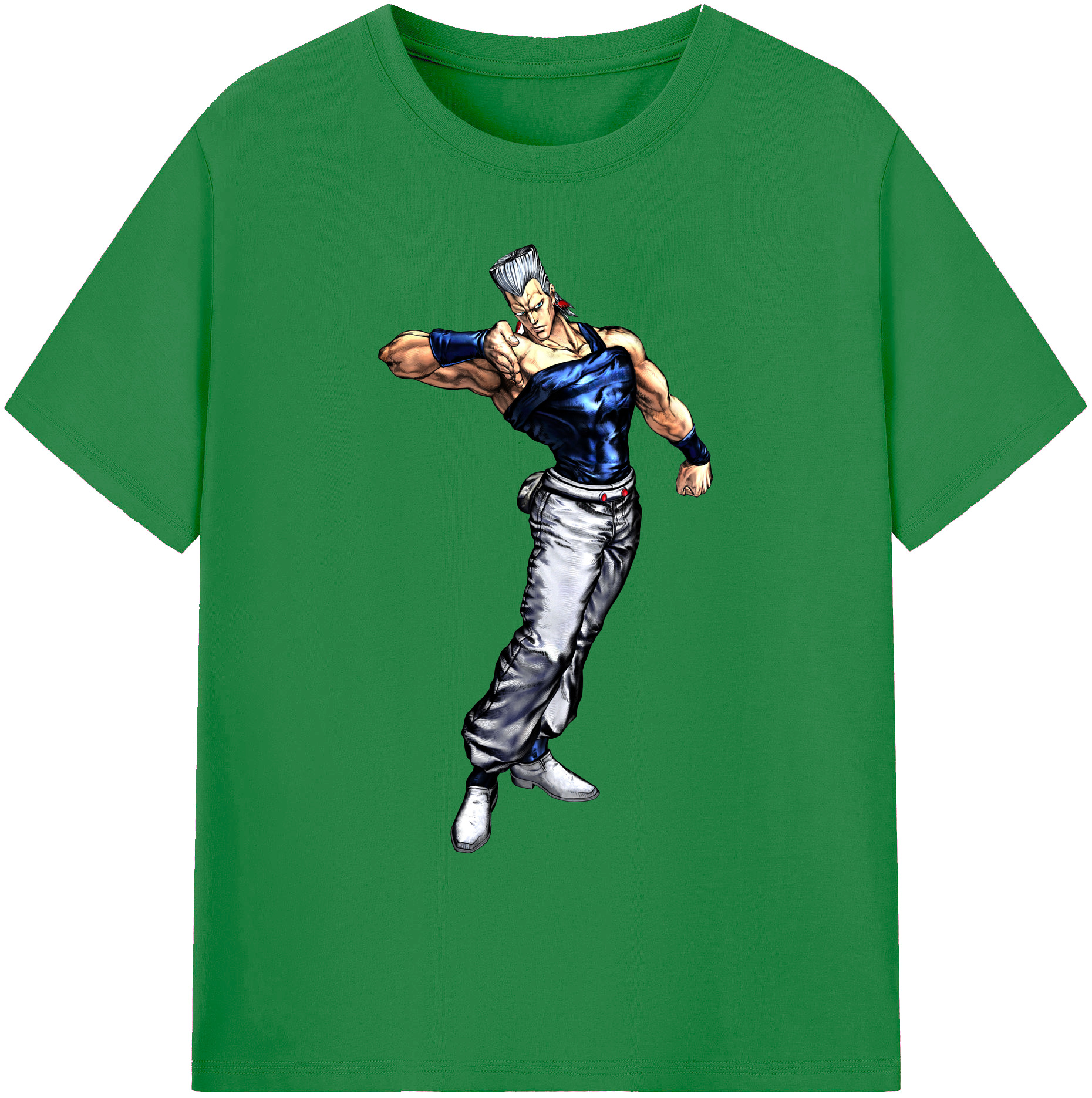 （画像用） ジョジョの奇妙な冒険 ジャン＝ピエール?ポルナレフ JoJo's Bizarre Adventure Jan Pierre Polnareff 綿100％ メンズ半袖Tシャツ｜肌触りやわらか＆通気性