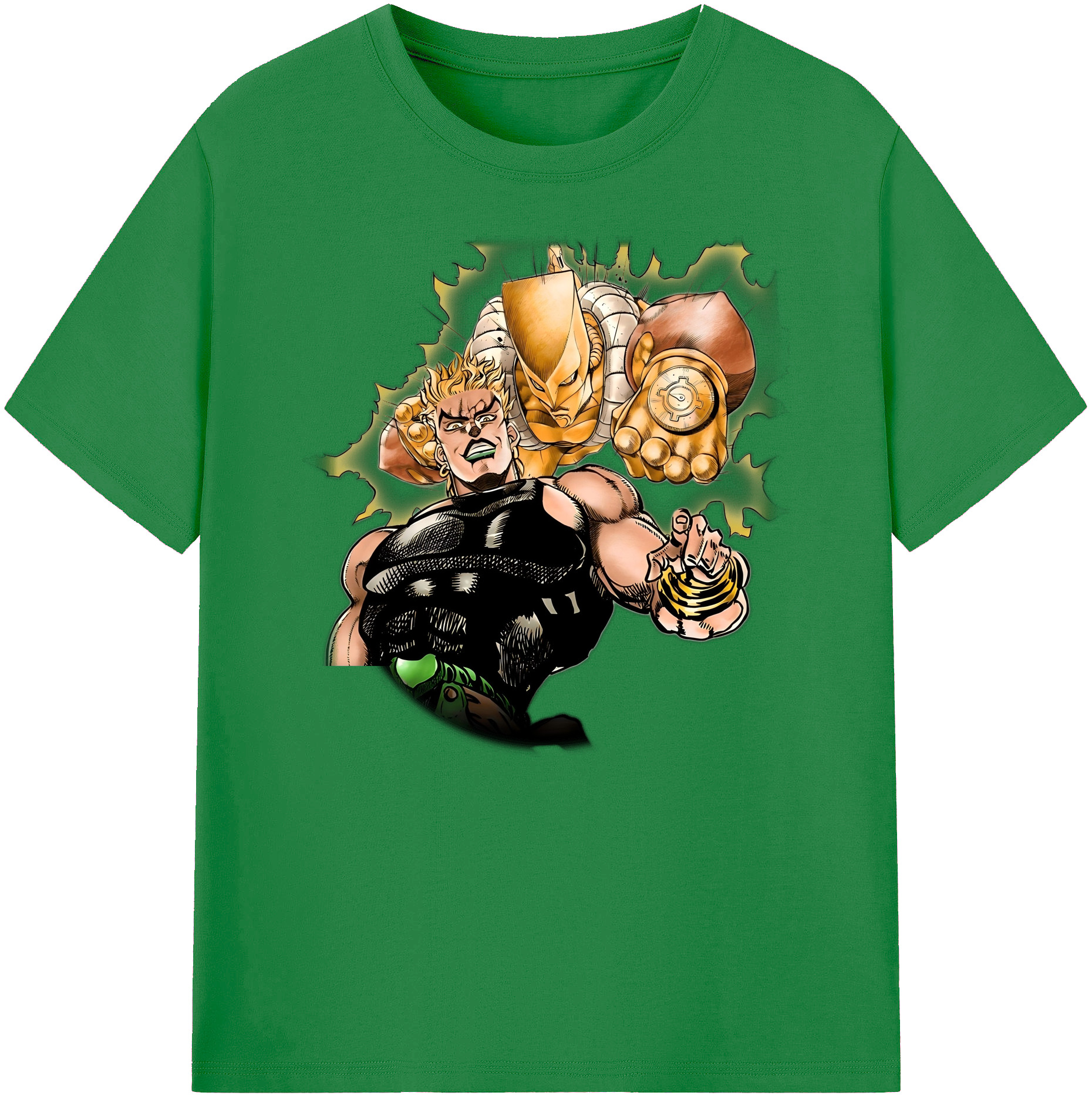 （画像用） ジョジョの奇妙な冒険 ディオ?ブランドー JoJo's Bizarre Adventure Dio Brando 綿100％ メンズ半袖Tシャツ｜肌触りやわらか＆通気性