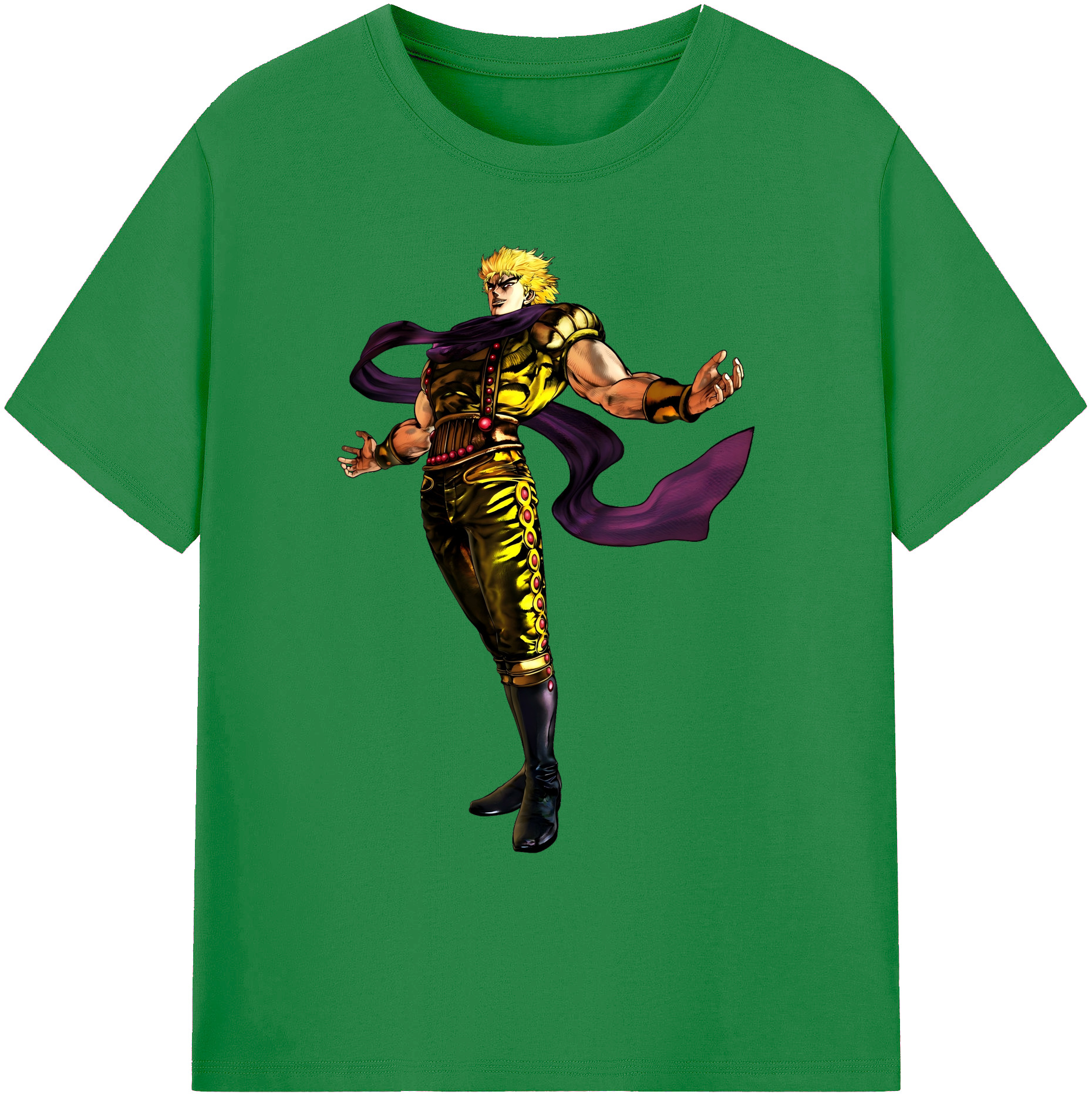 （画像用） ジョジョの奇妙な冒険 ディオ?ブランドー JoJo's Bizarre Adventure Dio Brando 綿100％ メンズ半袖Tシャツ｜肌触りやわらか＆通気性