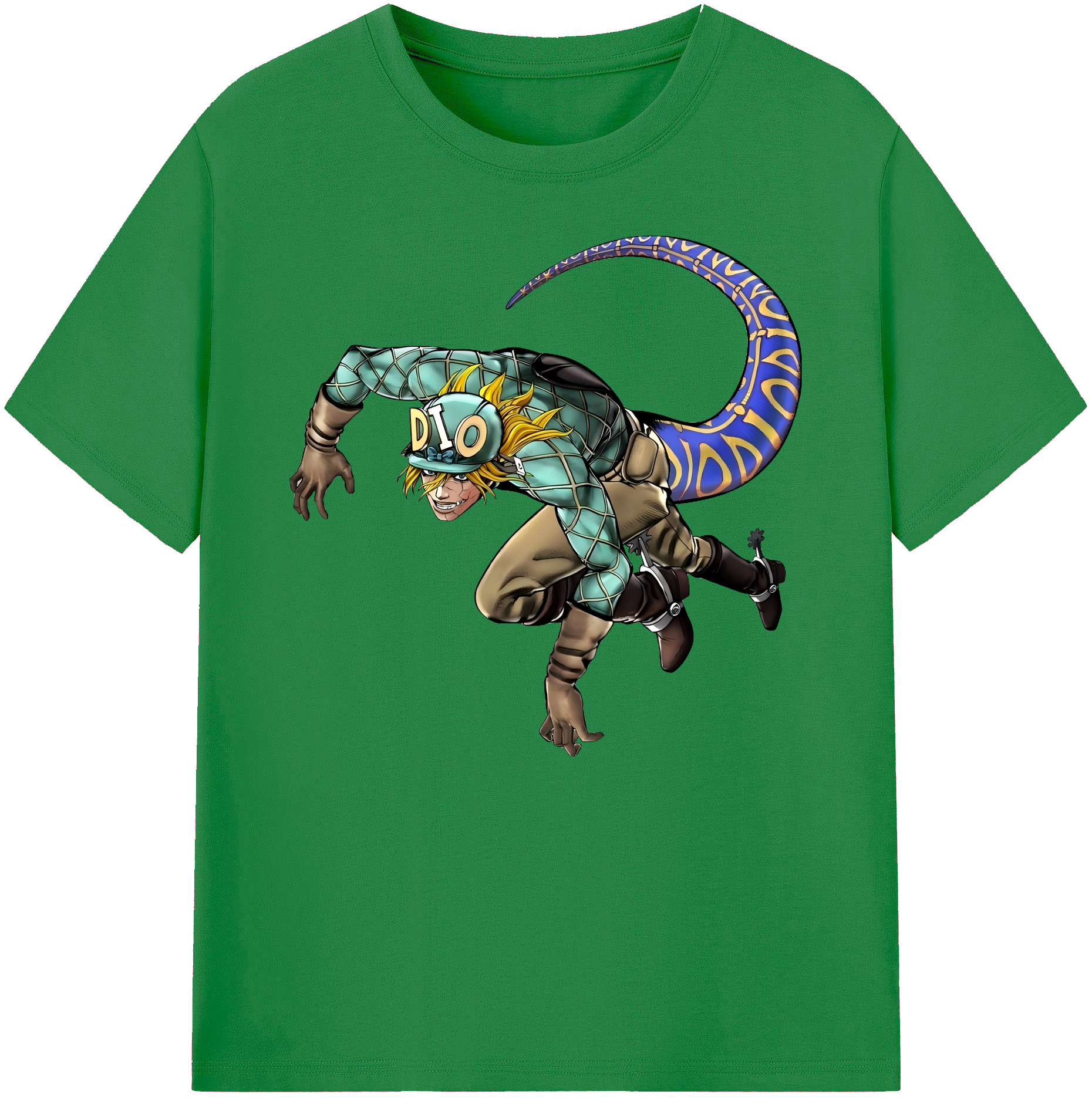 （画像用） ジョジョの奇妙な冒険 ディオ?ブランドー JoJo's Bizarre Adventure Dio Brando 綿100％ メンズ半袖Tシャツ｜肌触りやわらか＆通気性