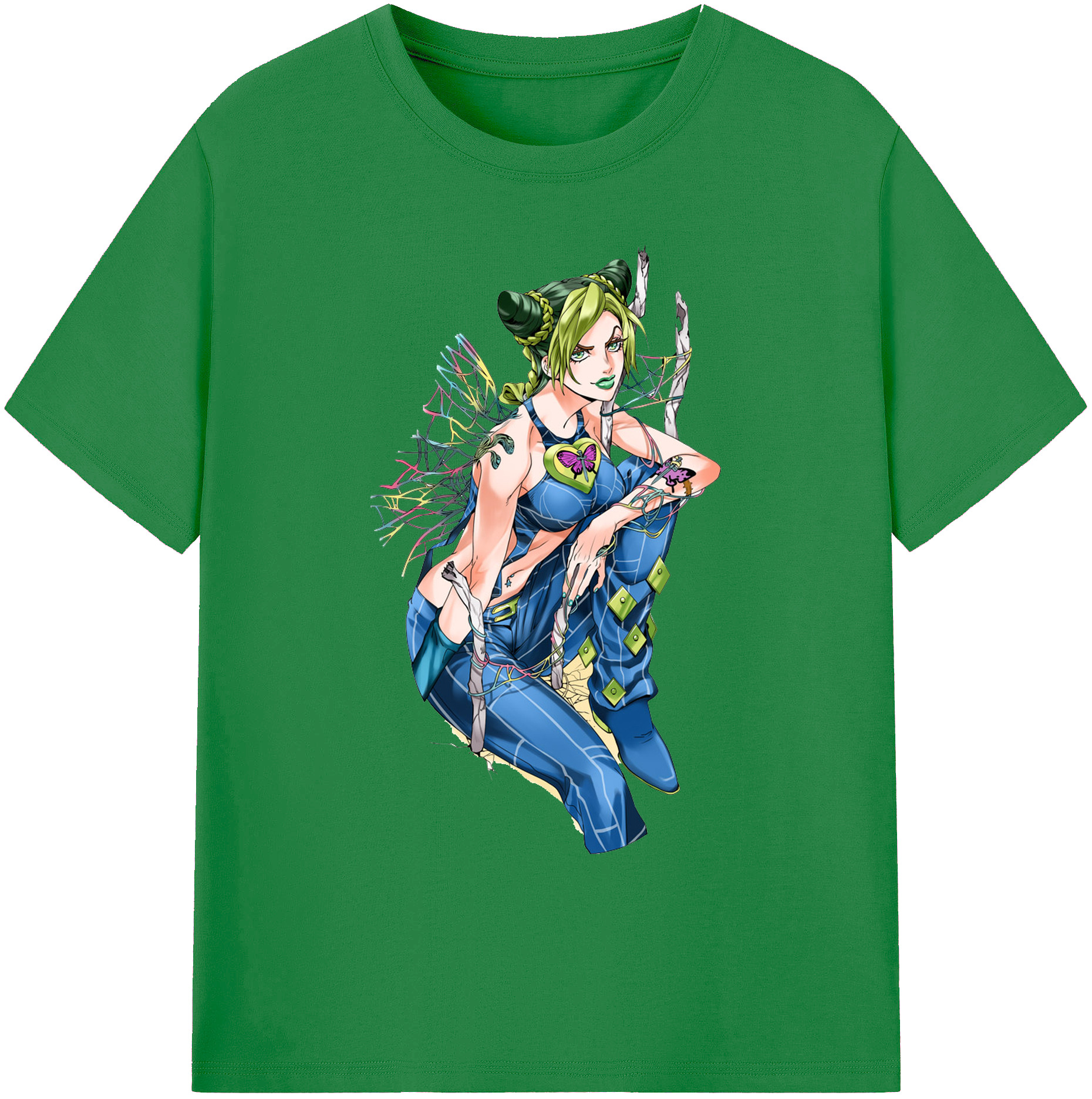（画像用） "ジョジョの奇妙な冒険 くうじょう ジョリーン JoJo's Bizarre Adventure Jolyne Cujoh " 綿100％ メンズ半袖Tシャツ｜肌触りやわらか＆通気性