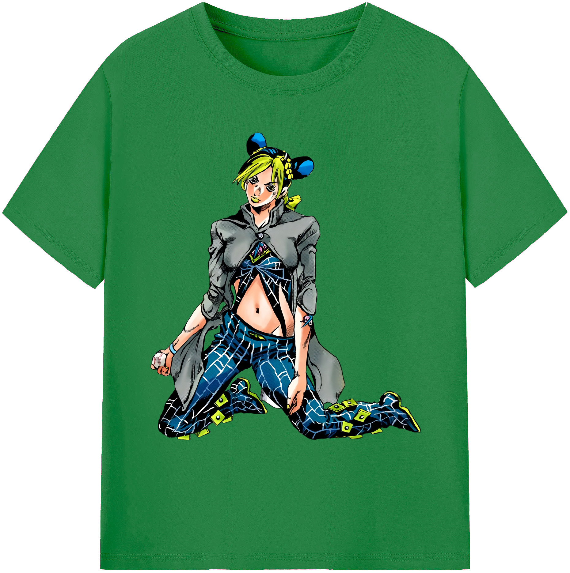 （画像用） "ジョジョの奇妙な冒険 くうじょう ジョリーン JoJo's Bizarre Adventure Jolyne Cujoh " 綿100％ メンズ半袖Tシャツ｜肌触りやわらか＆通気性