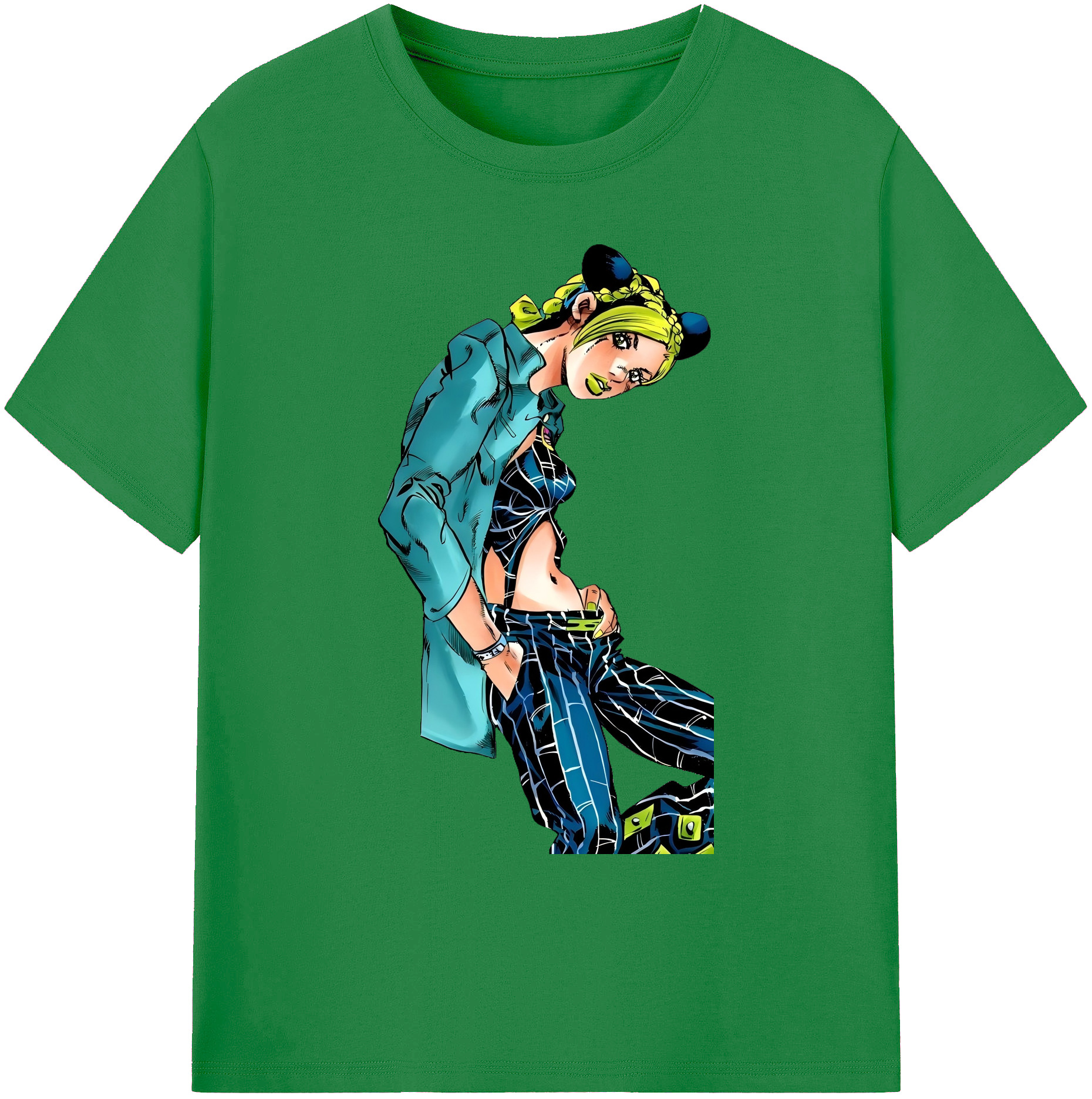 （画像用） "ジョジョの奇妙な冒険 くうじょう ジョリーン JoJo's Bizarre Adventure Jolyne Cujoh " 綿100％ メンズ半袖Tシャツ｜肌触りやわらか＆通気性