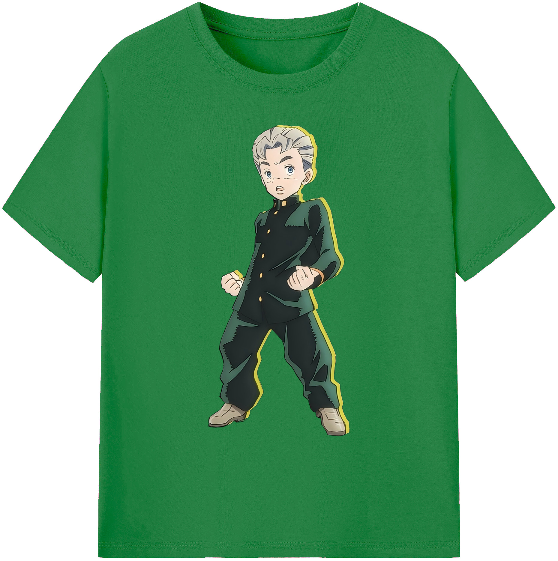 （画像用） ジョジョの奇妙な冒険 広瀨康一 JoJo's Bizarre Adventure Hirose Koichi 綿100％ メンズ半袖Tシャツ｜肌触りやわらか＆通気性