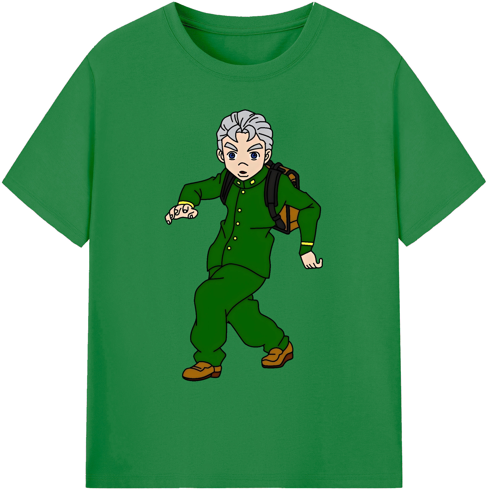 （画像用） ジョジョの奇妙な冒険 広瀨康一 JoJo's Bizarre Adventure Hirose Koichi 綿100％ メンズ半袖Tシャツ｜肌触りやわらか＆通気性