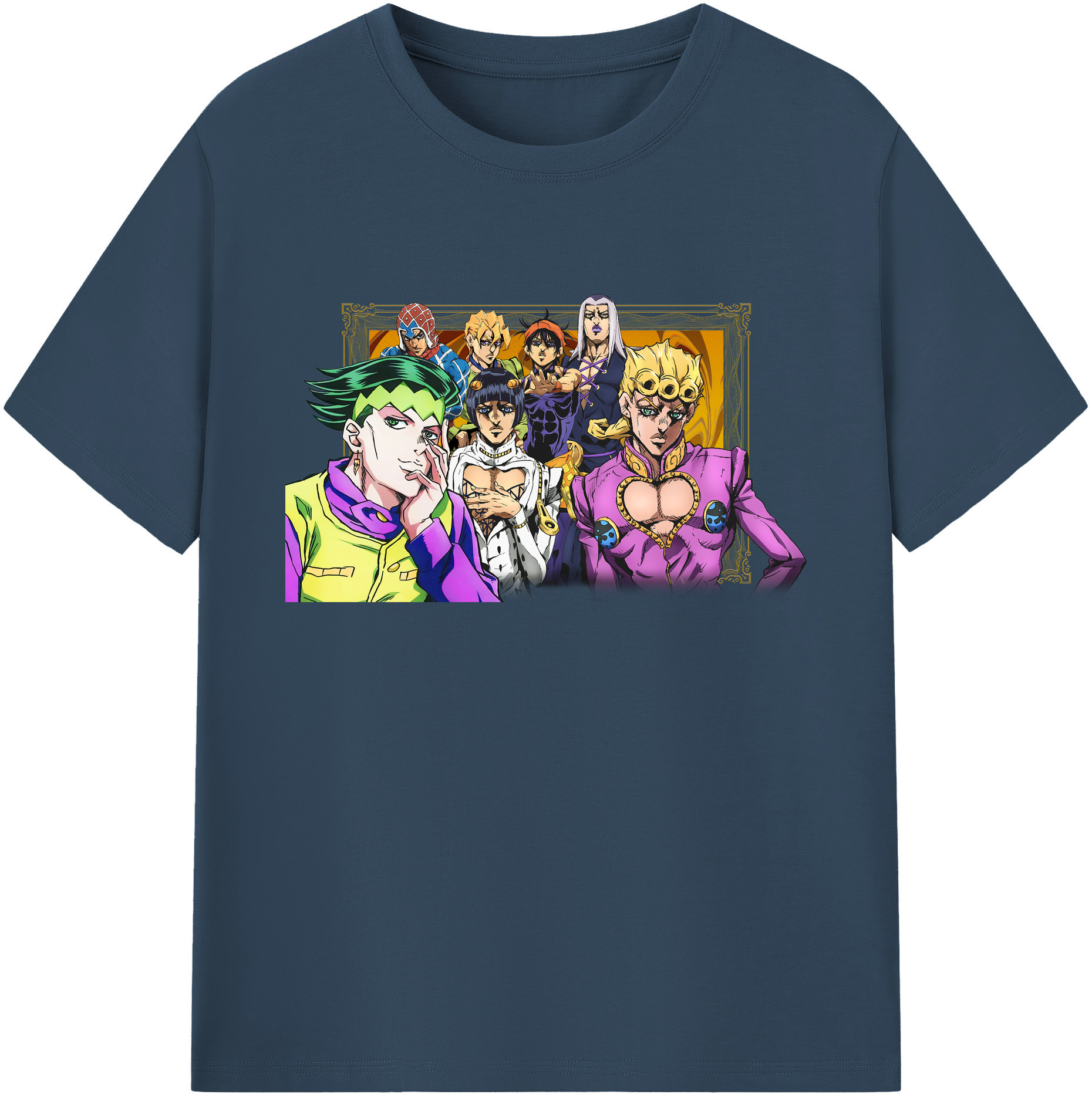 （画像用） ジョジョの奇妙な冒険 ジョルノ?ジョバァーナ JoJo's Bizarre Adventure Giorno Giovanna 綿100％ メンズ半袖Tシャツ｜肌触りやわらか＆通気性