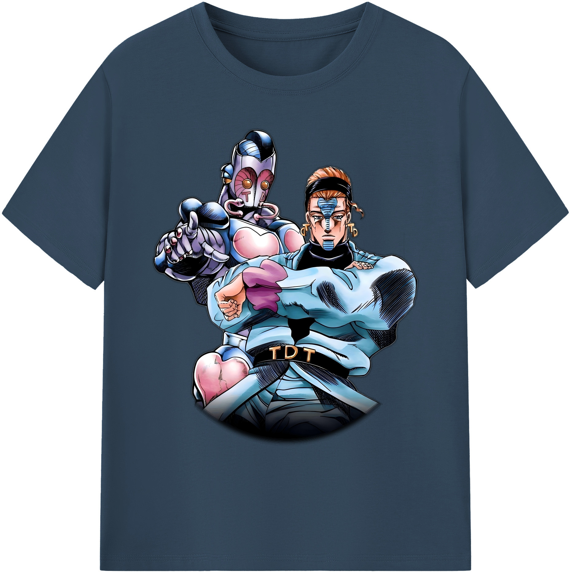 （画像用） ジョジョの奇妙な冒険 ひがしかた じょうすけ JoJo's Bizarre Adventure Higashikata Josuke 綿100％ メンズ半袖Tシャツ｜肌触りやわらか＆通気性