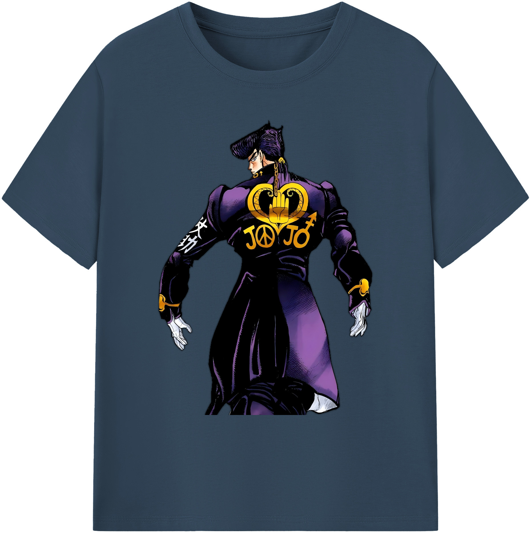 （画像用） ジョジョの奇妙な冒険 ひがしかた じょうすけ JoJo's Bizarre Adventure Higashikata Josuke 綿100％ メンズ半袖Tシャツ｜肌触りやわらか＆通気性