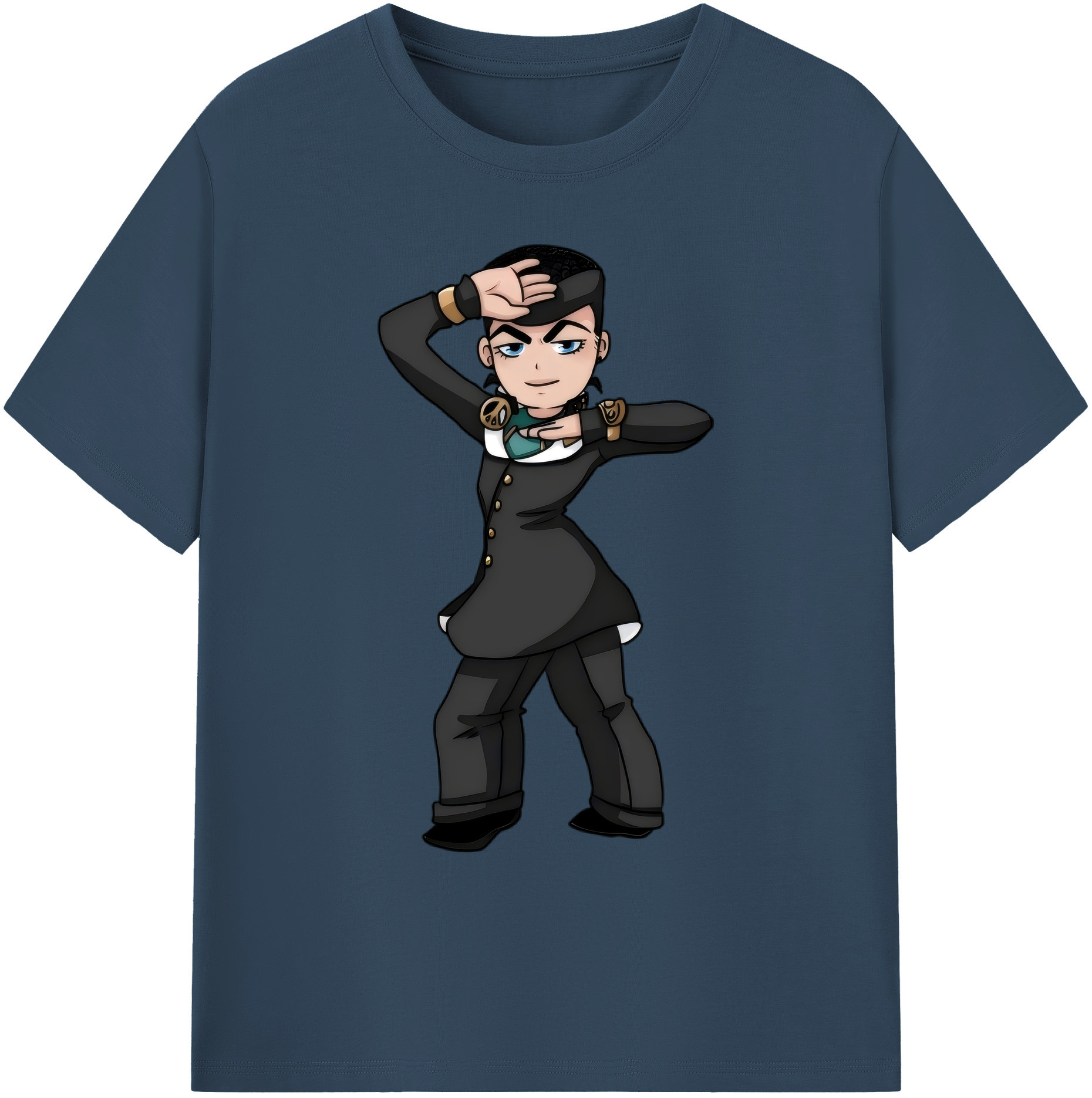 （画像用） ジョジョの奇妙な冒険 ひがしかた じょうすけ JoJo's Bizarre Adventure Higashikata Josuke 綿100％ メンズ半袖Tシャツ｜肌触りやわらか＆通気性